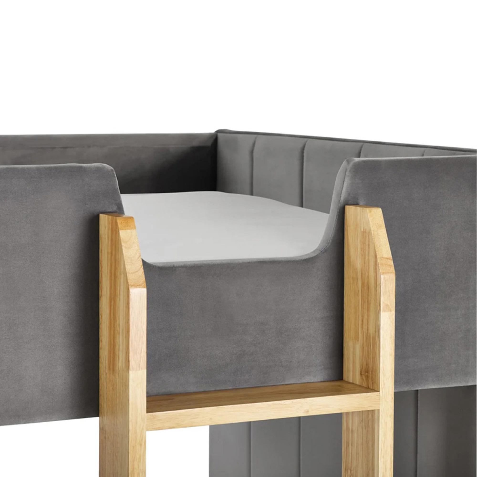 Daytona Fabric Upholstered Bunk Bed - Grey