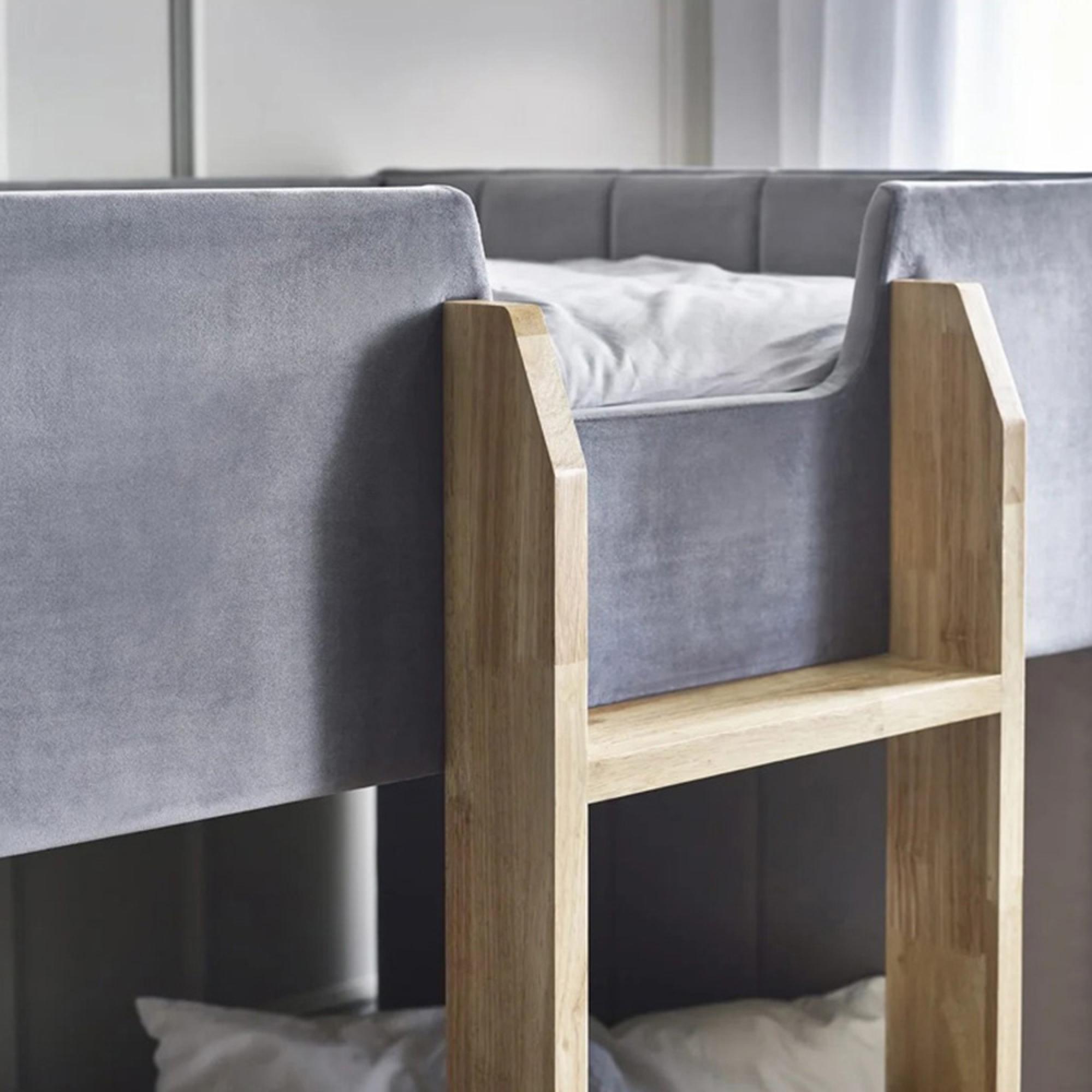 Daytona Fabric Upholstered Bunk Bed - Grey