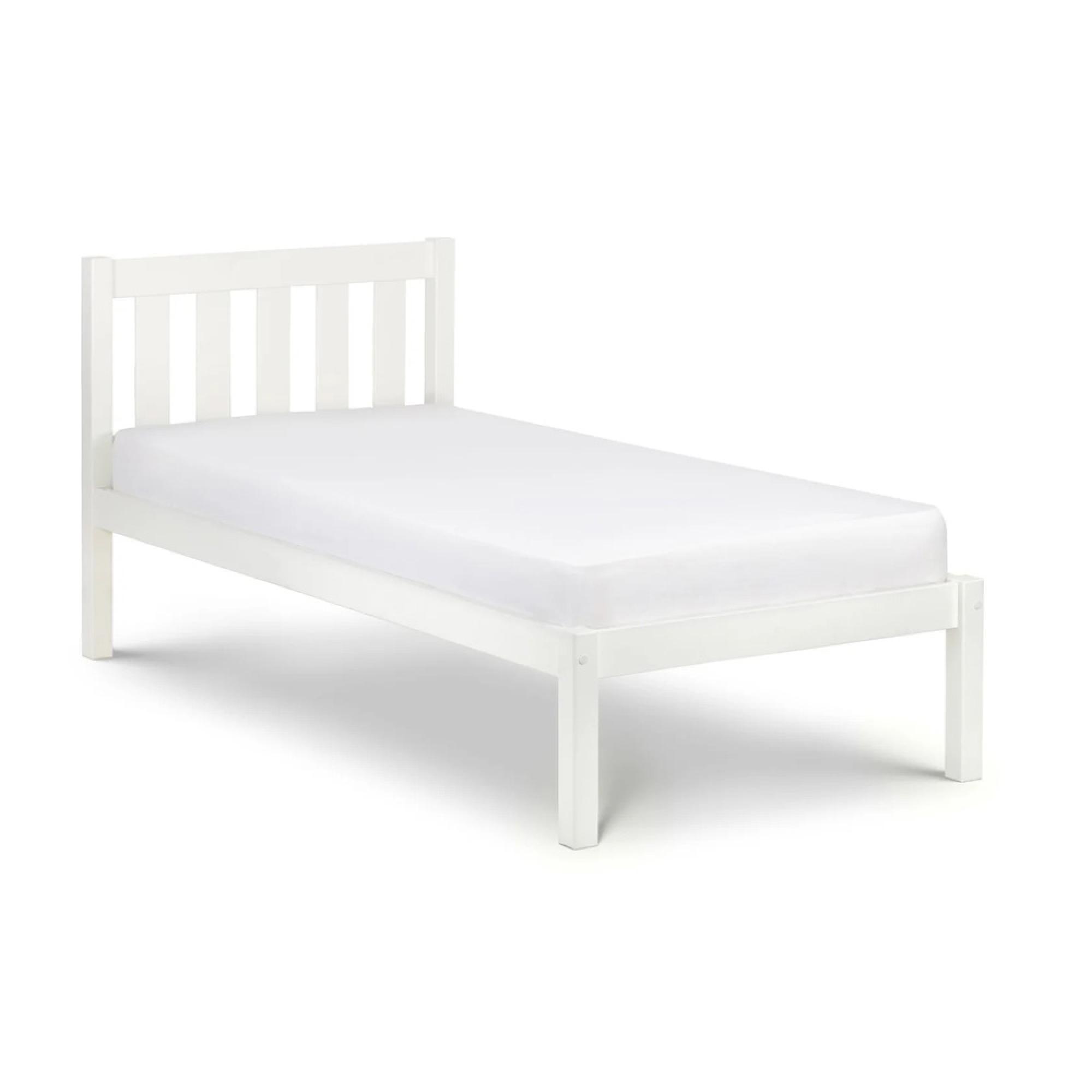 Luna Slatted Bed - White - Sizes Available