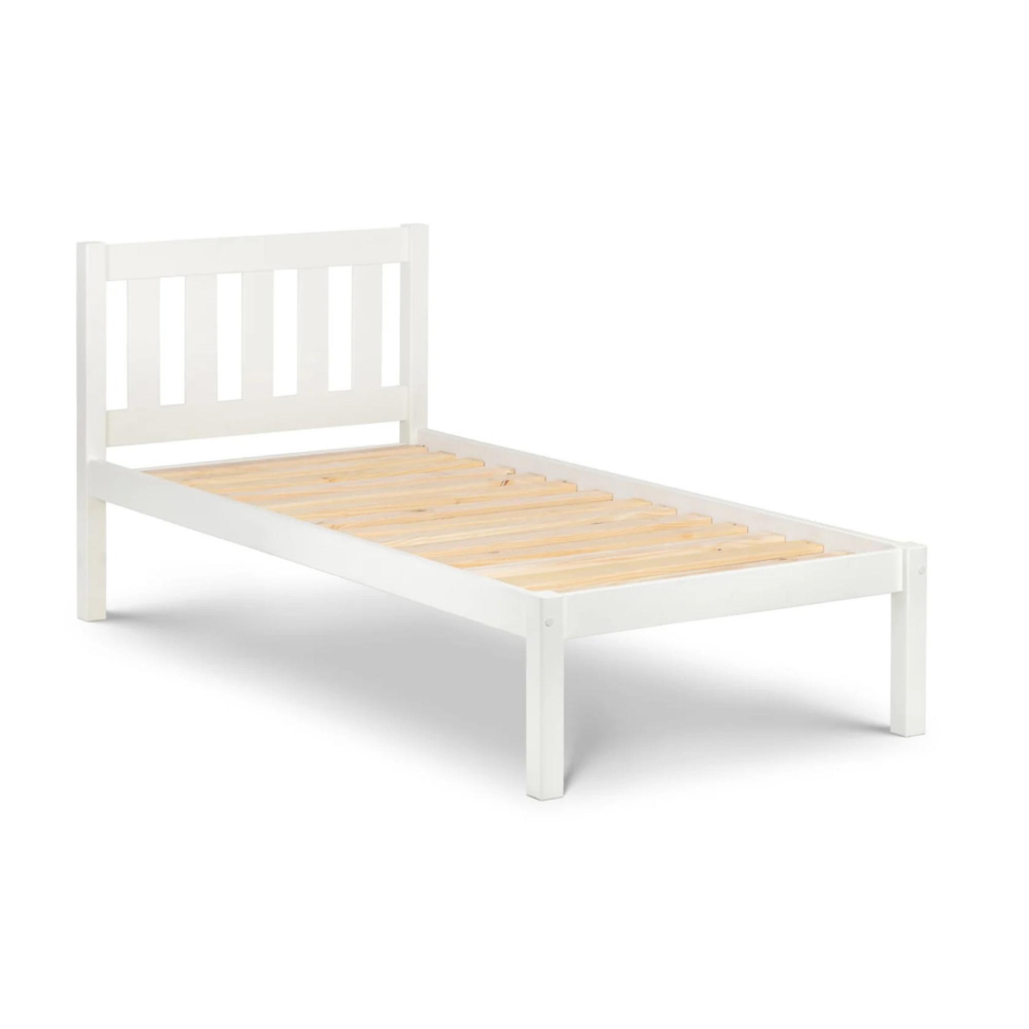 Luna Slatted Bed - White - Sizes Available
