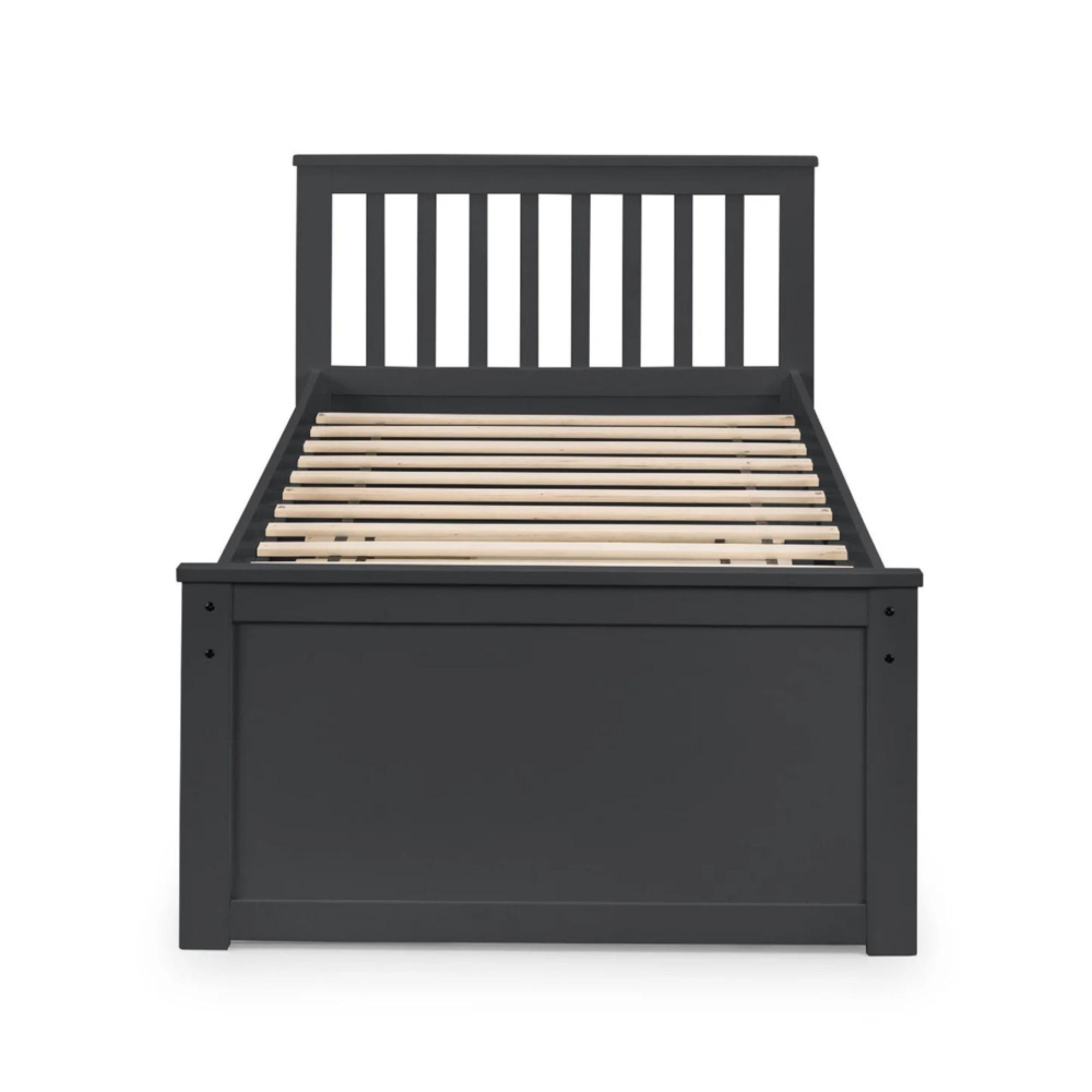 Maisie Bed with Underbed Drawer - Dark Grey
