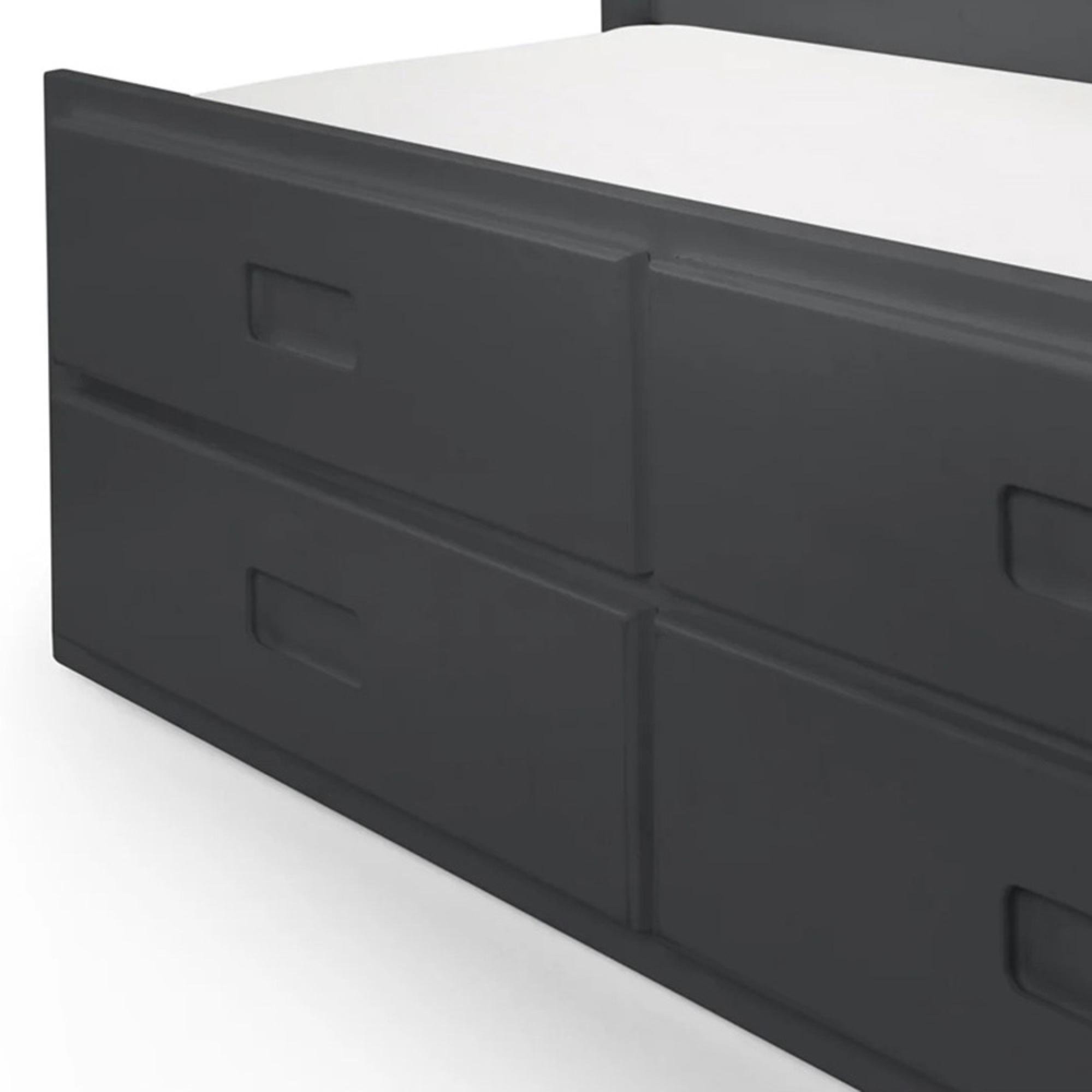 Maisie Bed with Underbed Drawer - Dark Grey