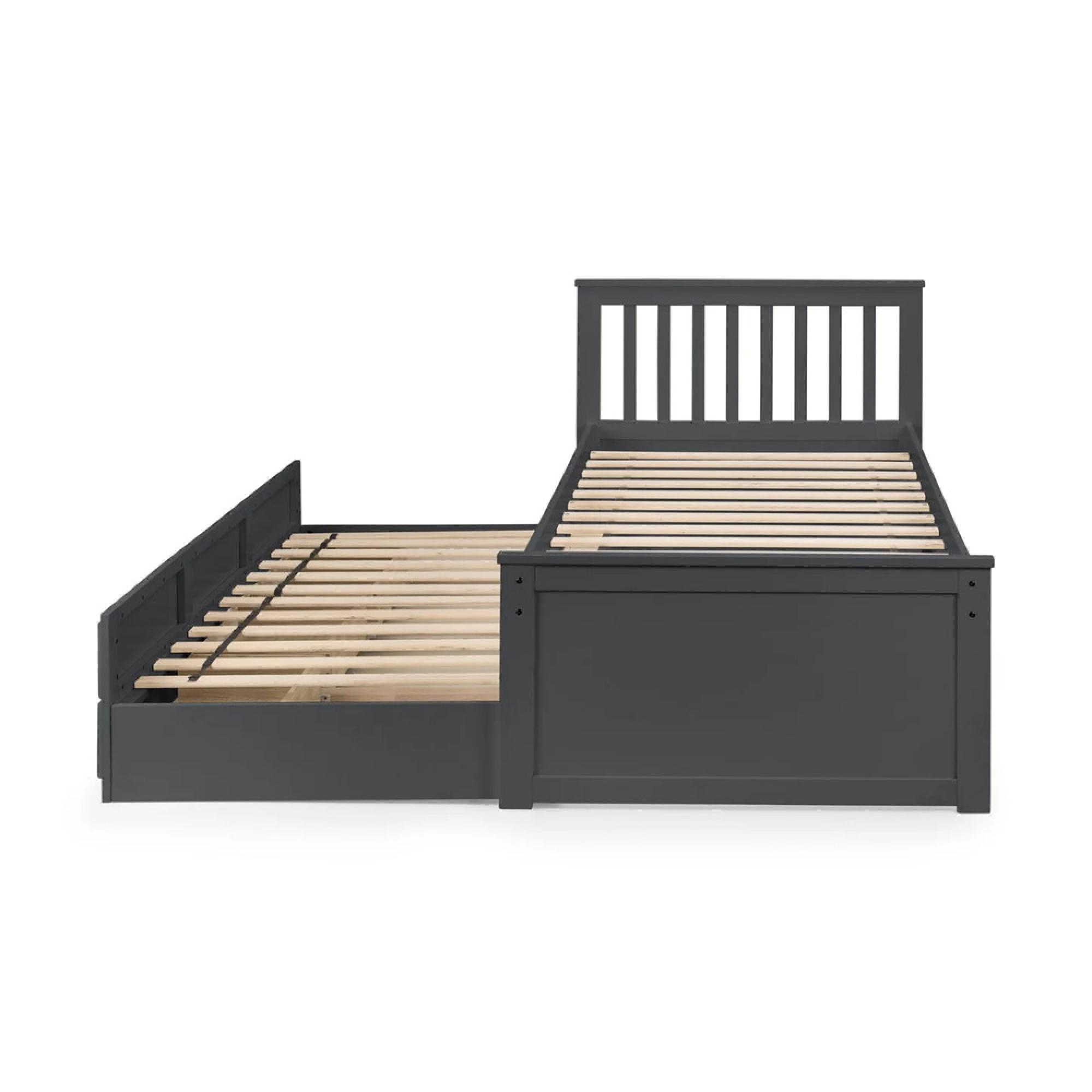Maisie Bed with Underbed Drawer - Dark Grey