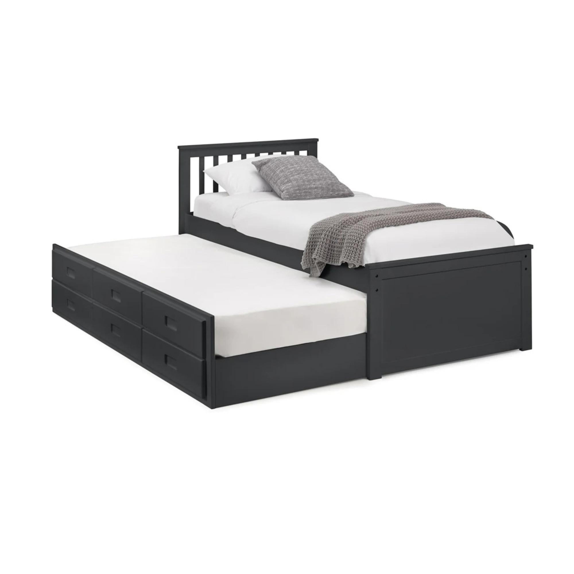 Maisie Bed with Underbed Drawer - Dark Grey