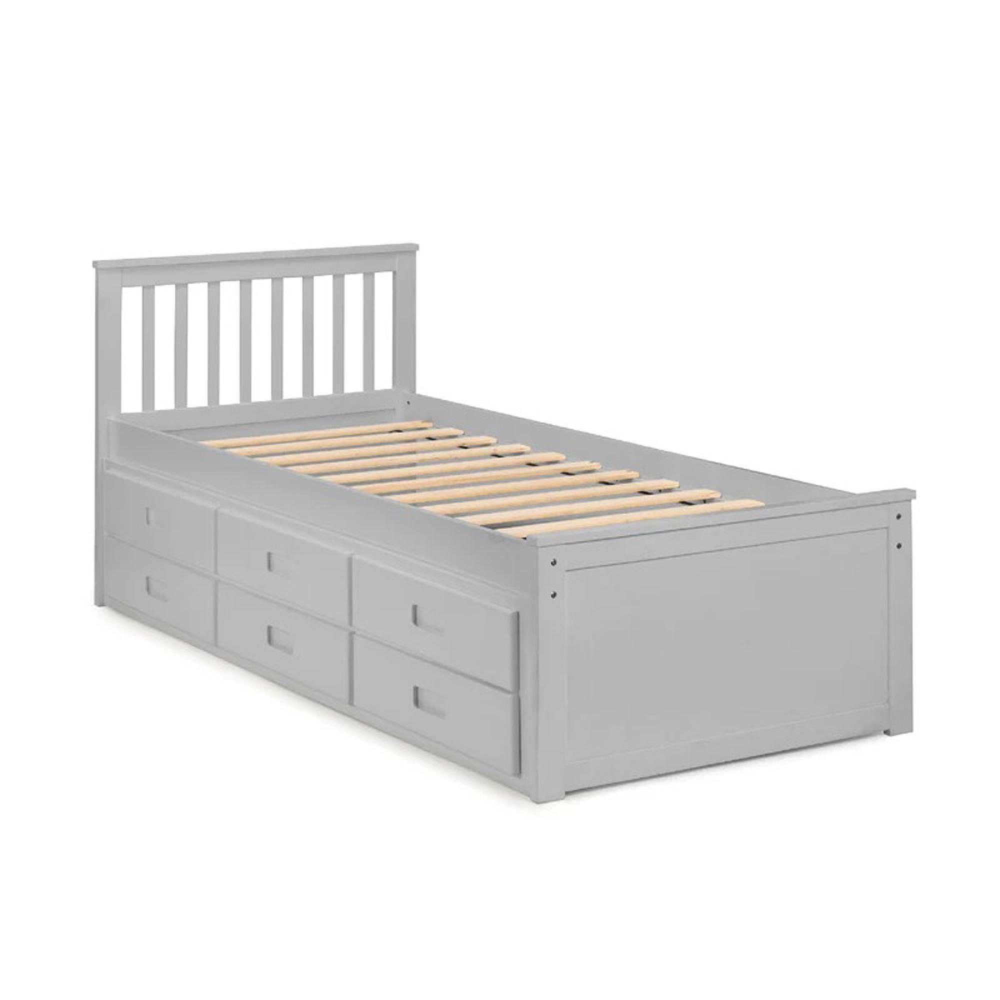 Maisie Bed with Underbed Drawer - Light Grey