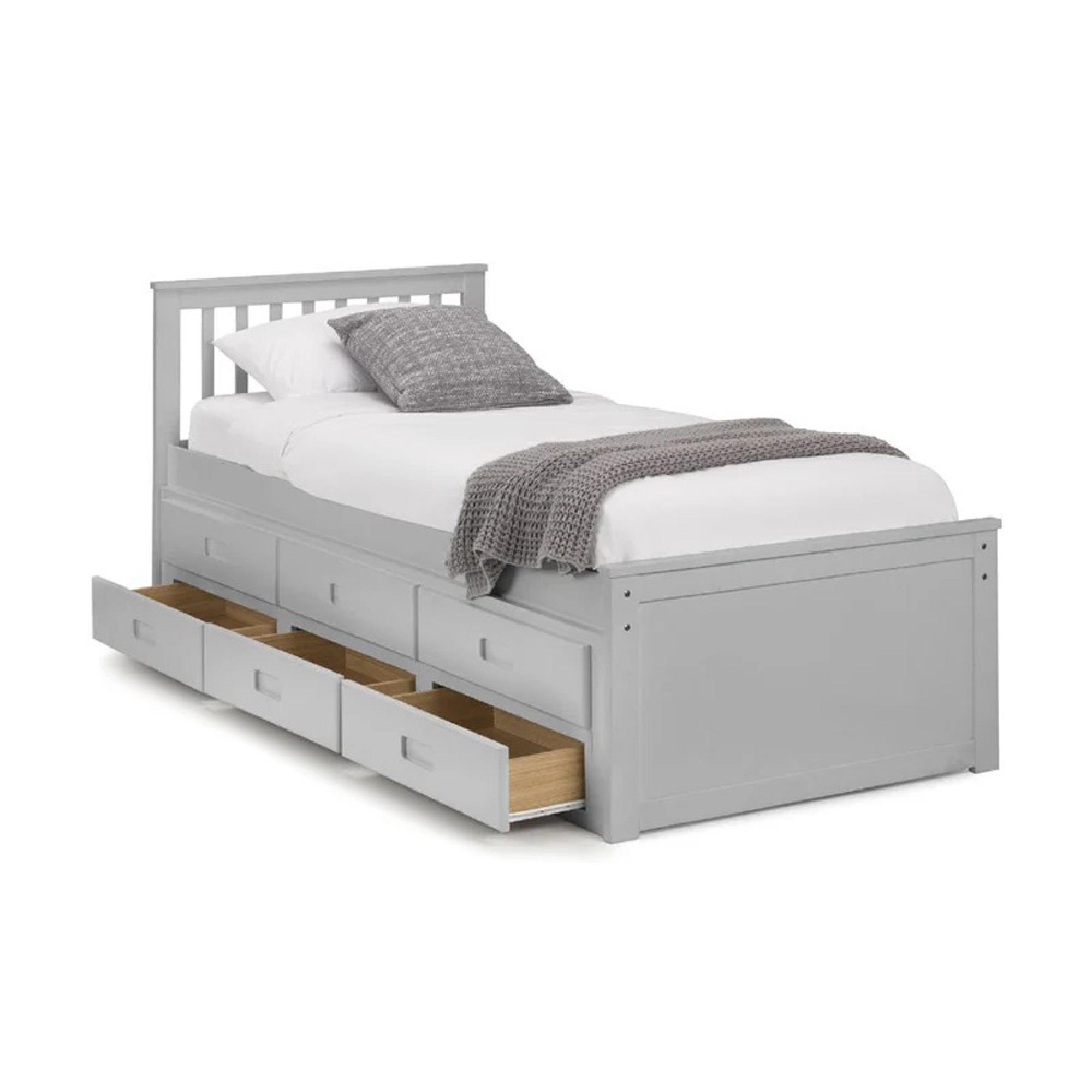Maisie Bed with Underbed Drawer - Light Grey
