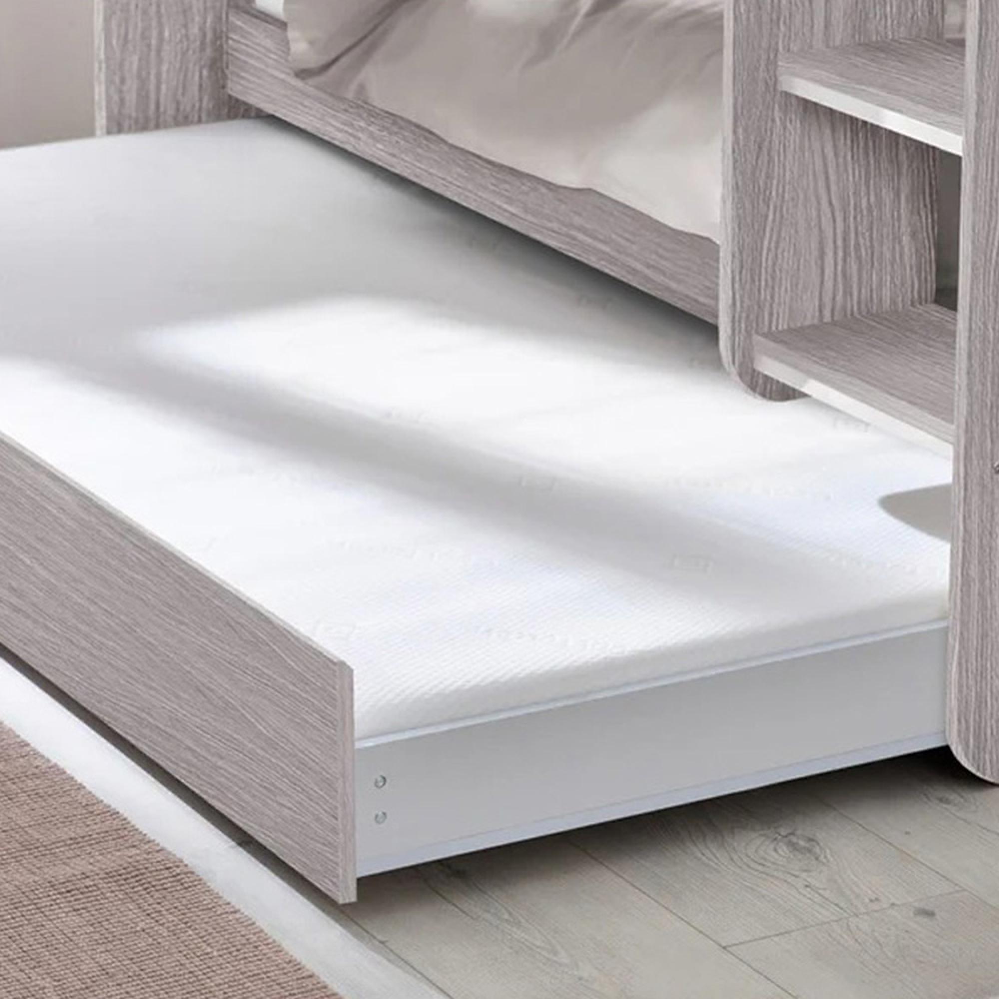 Mars Bunk Bed - Grey Oak with White Fabric