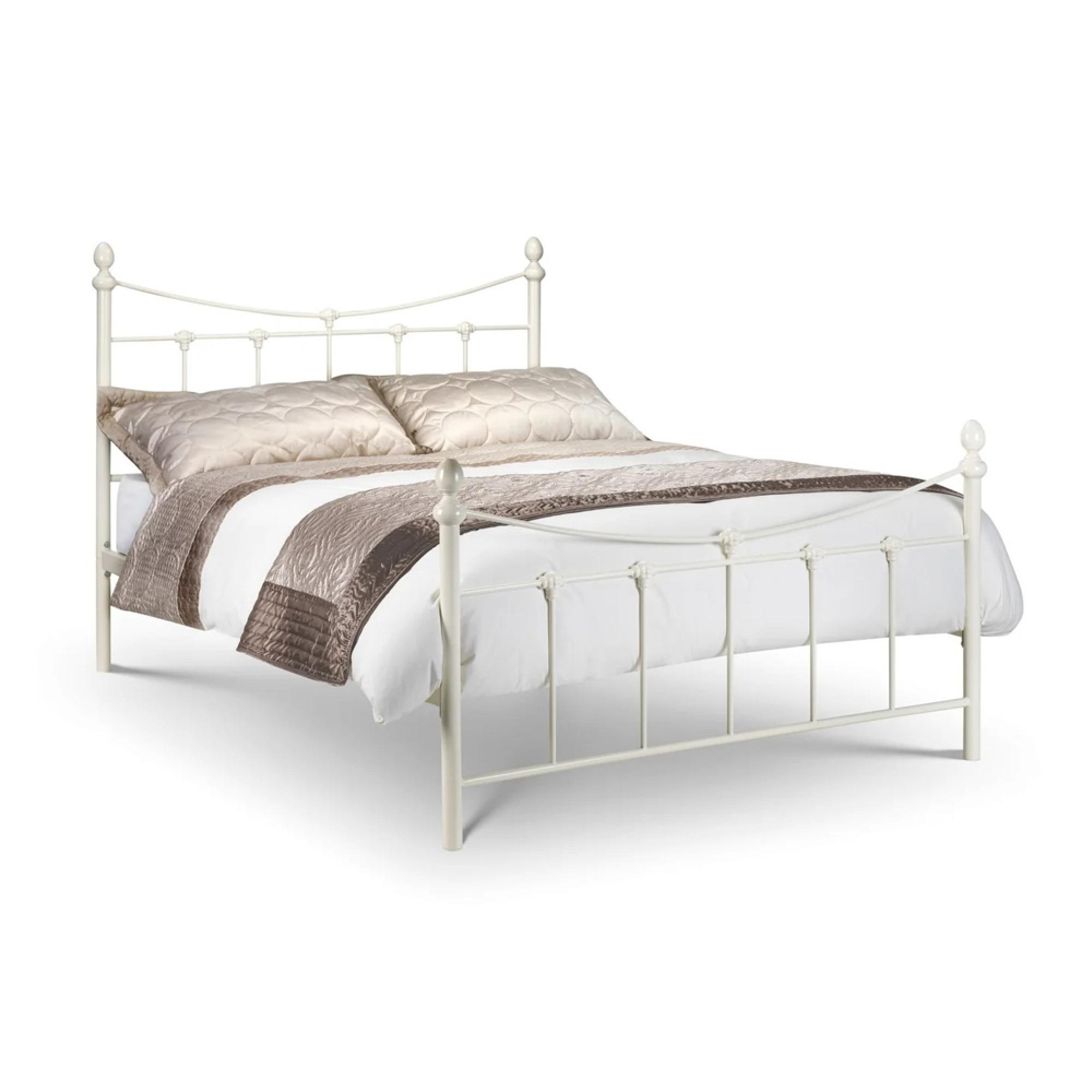 Rebecca Metal Frame Bed - White - Sizes Available