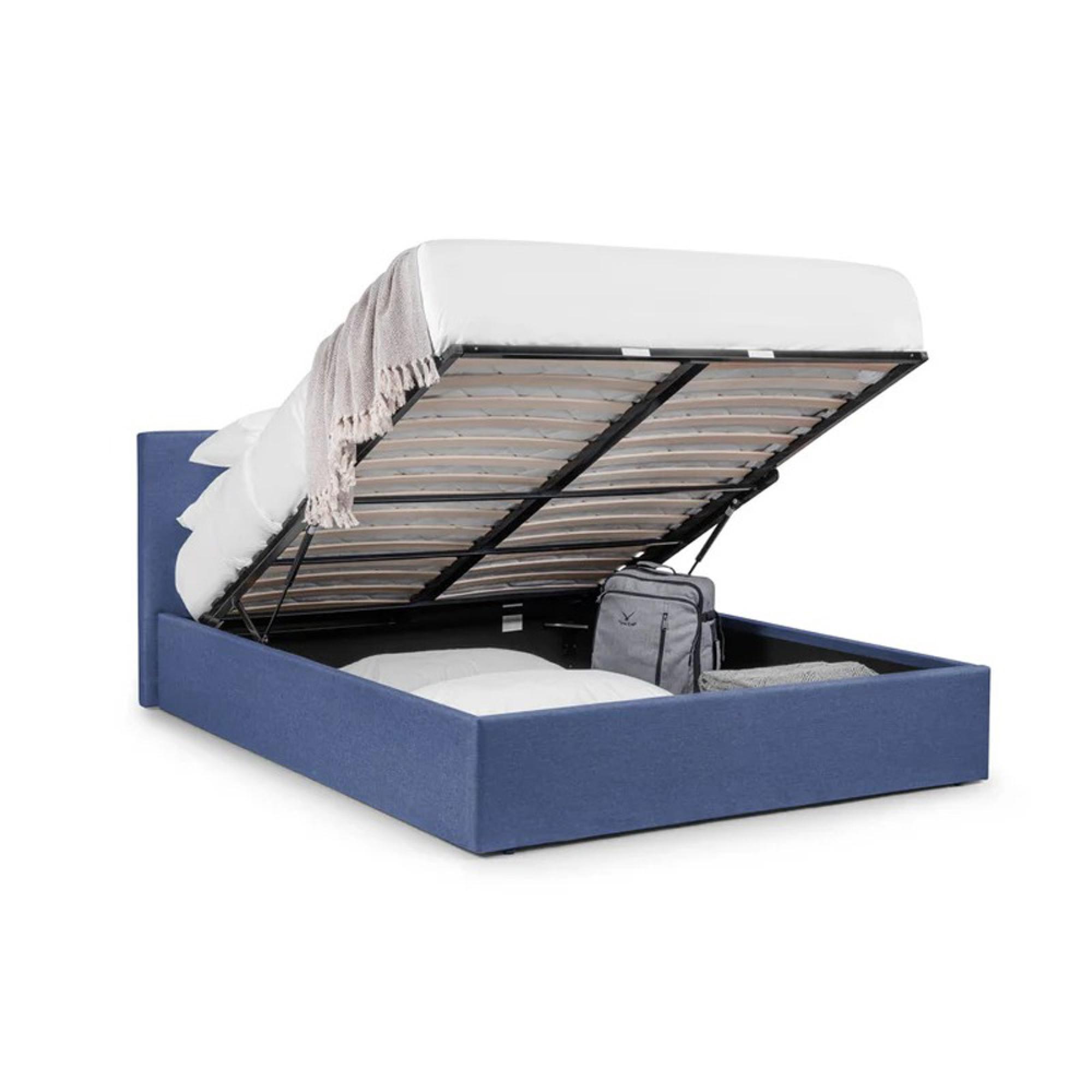 Rialto Ottoman Storage Bed - Blue Fabric - Sizes Available