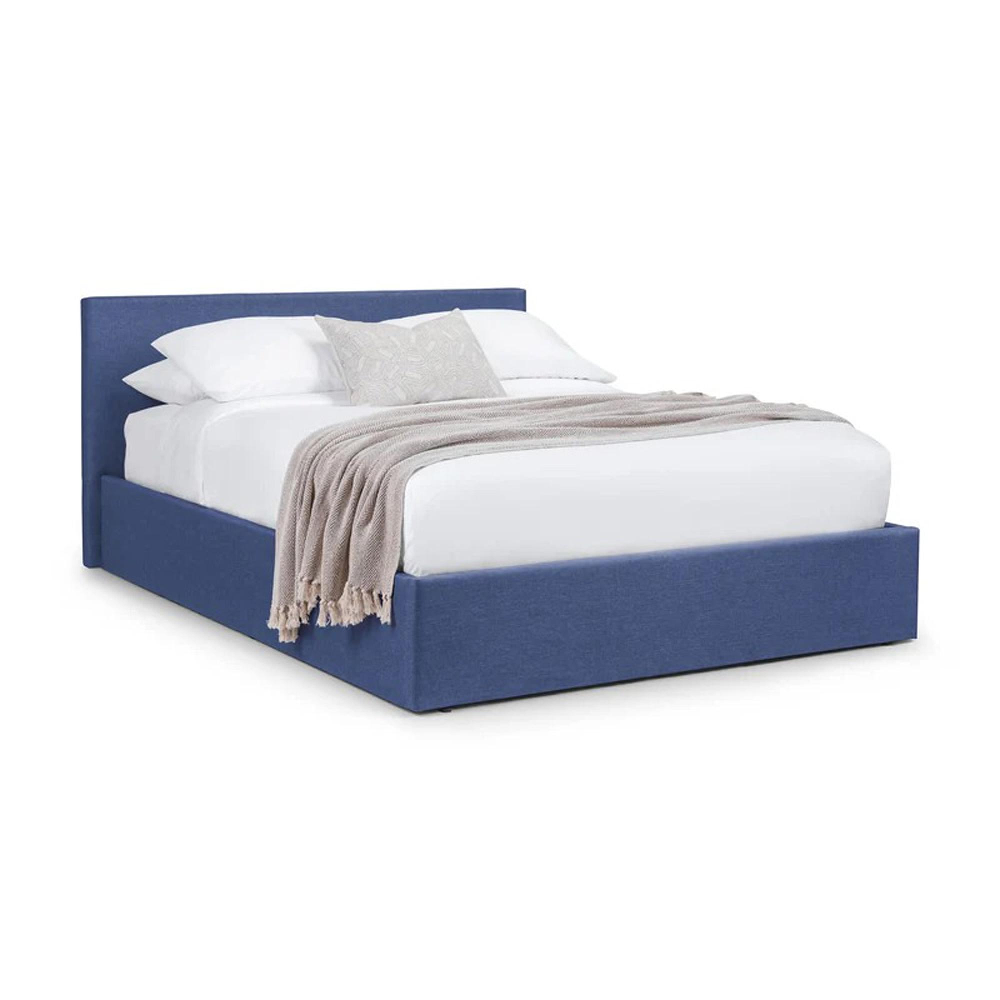 Rialto Ottoman Storage Bed - Blue Fabric - Sizes Available