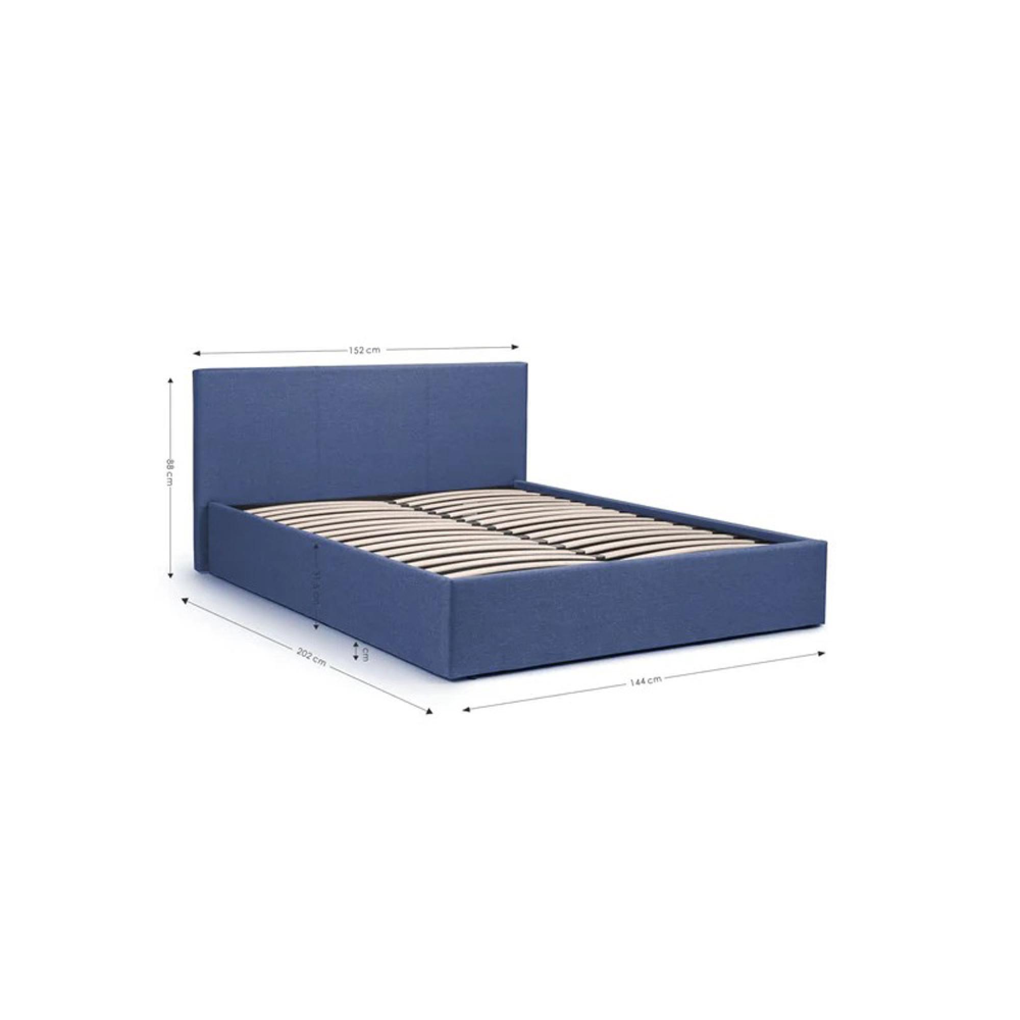 Rialto Ottoman Storage Bed - Blue Fabric - Sizes Available