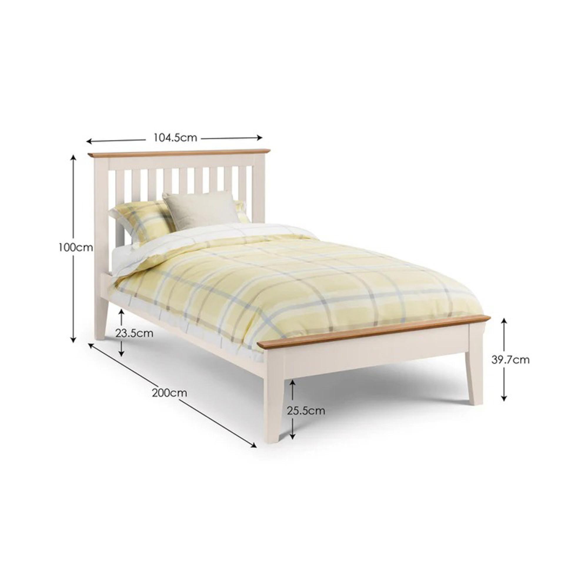 Salerno Slatted Bed - Ivory - Sizes Available
