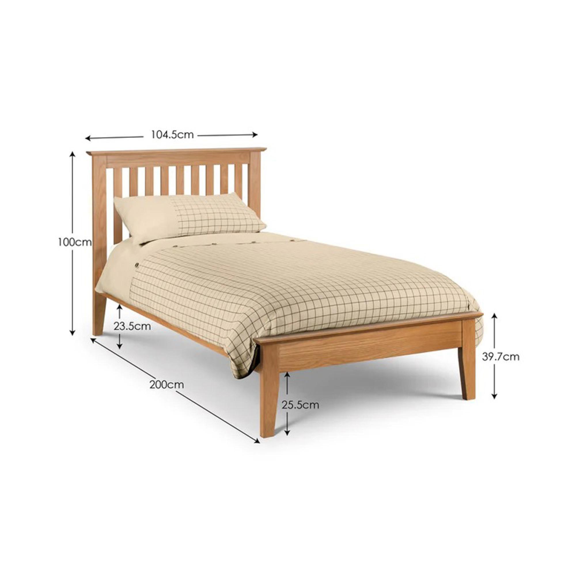 Salerno Slatted Bed - Oak - Sizes Available