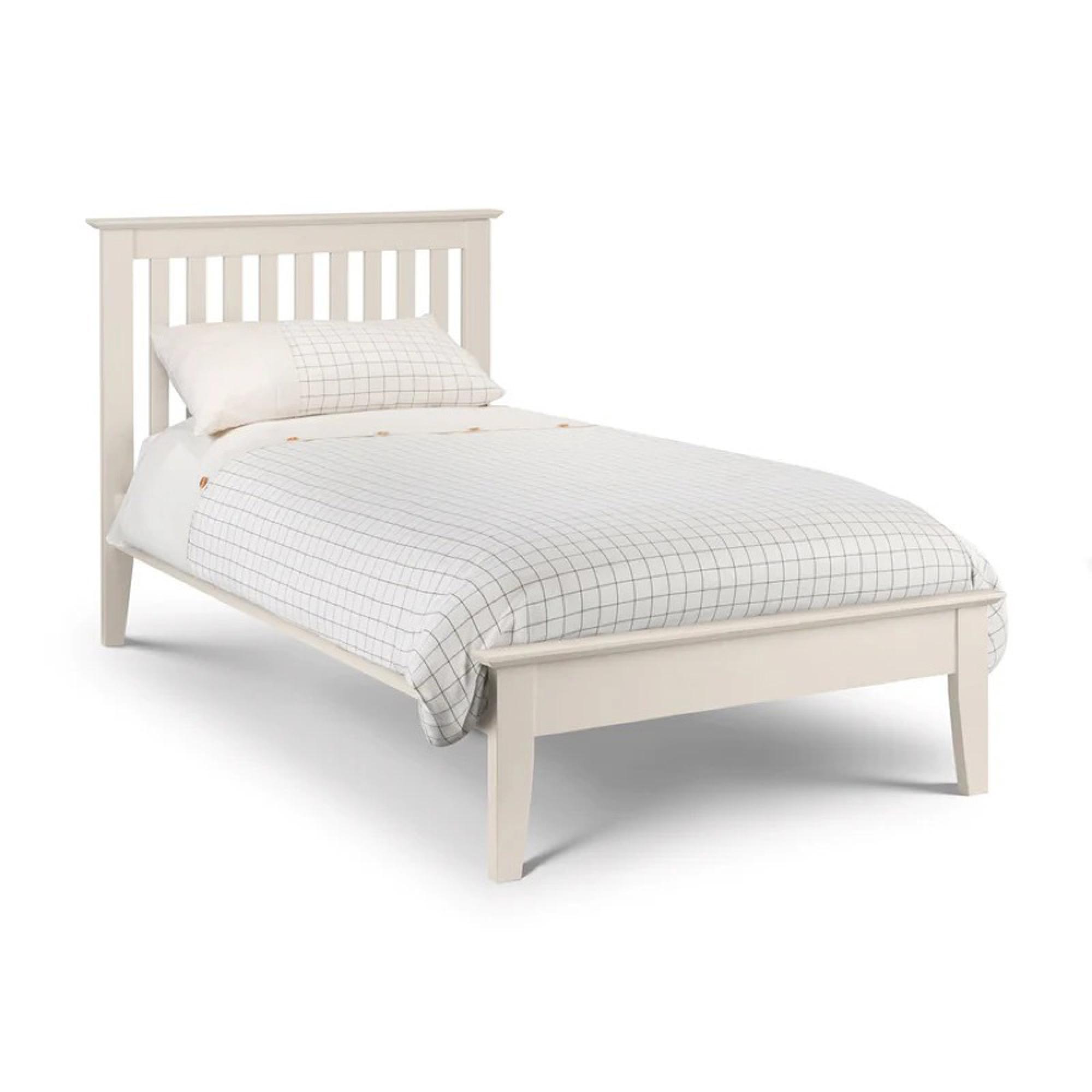 Salerno Shaker Slatted Bed - Ivory - Sizes Available