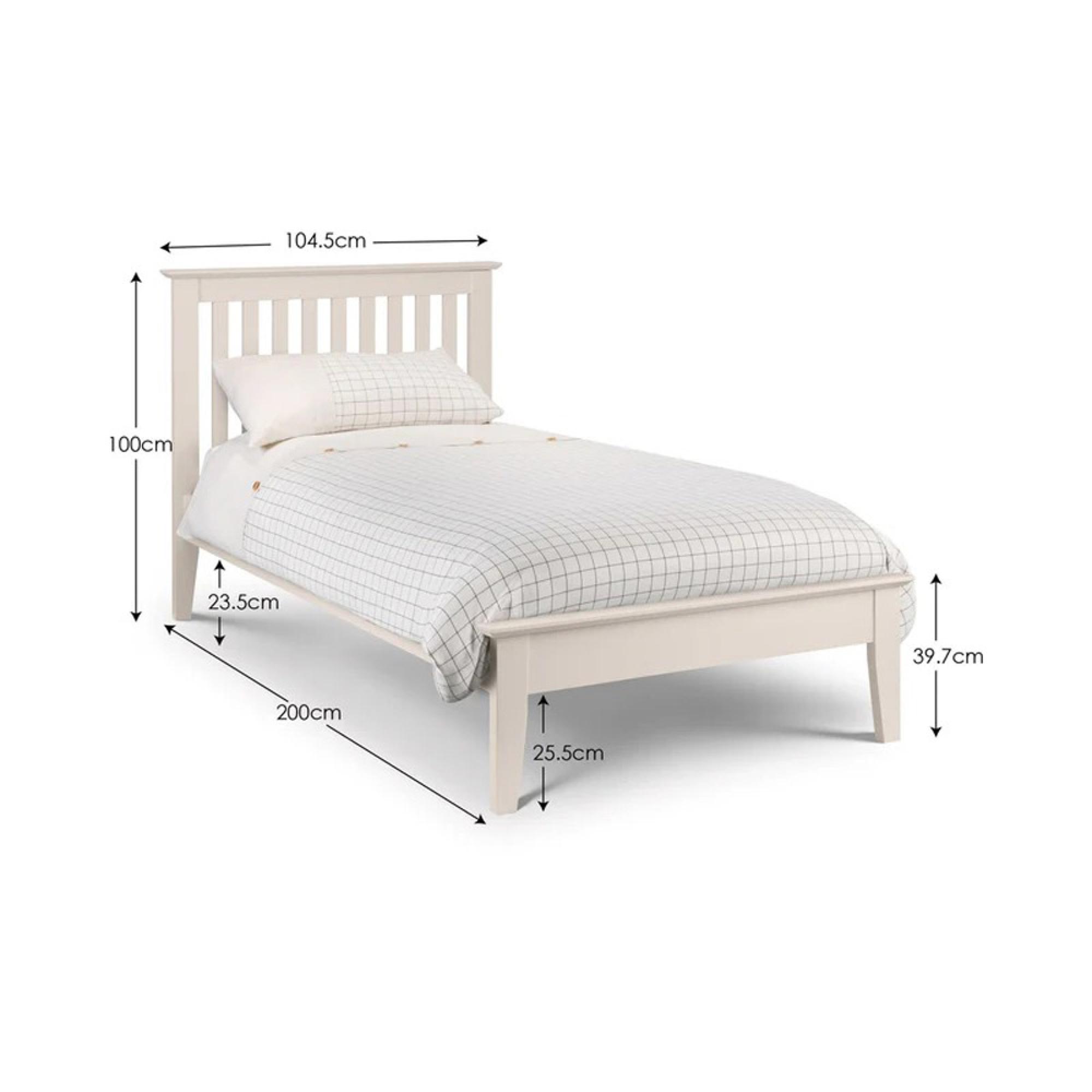 Salerno Shaker Slatted Bed - Ivory - Sizes Available