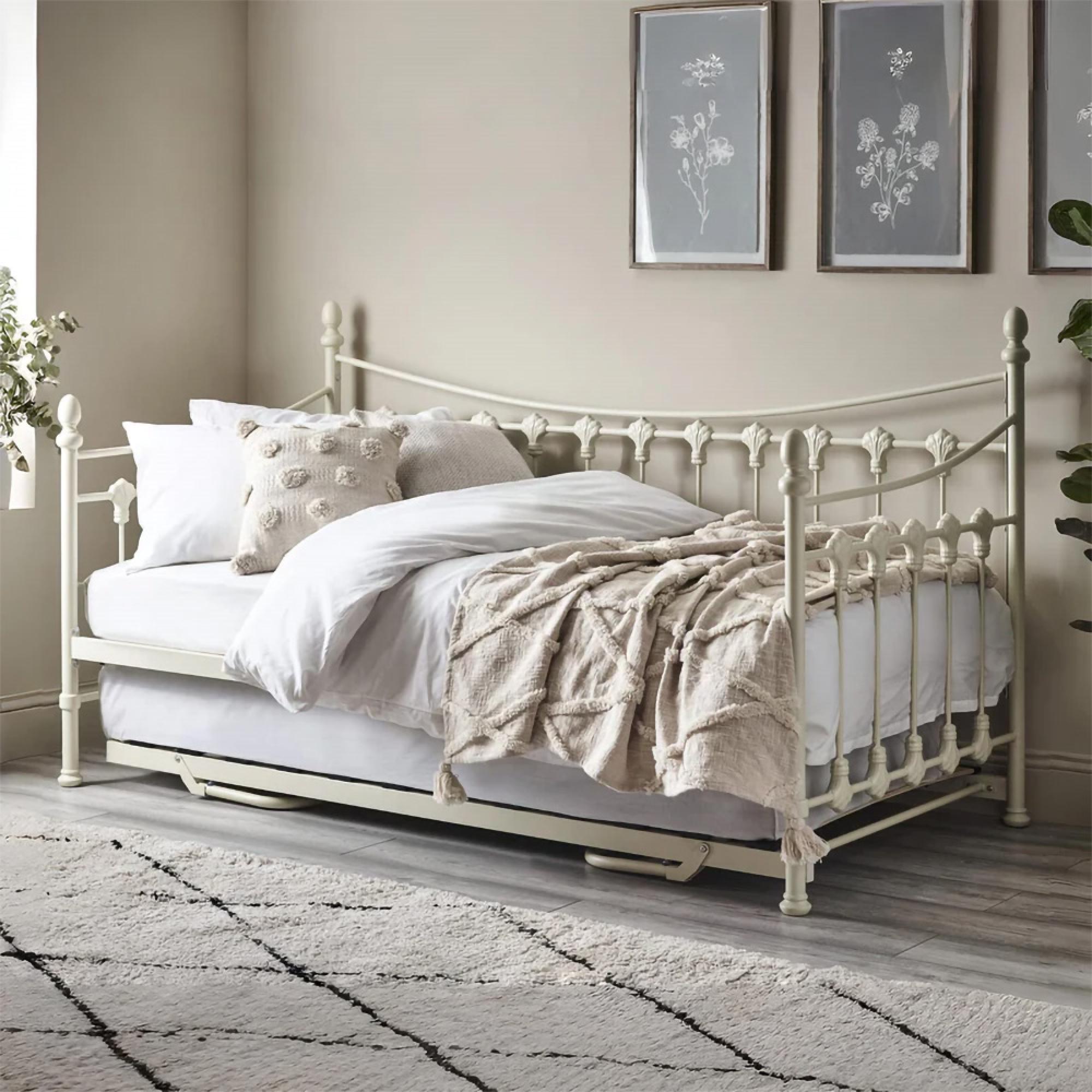 Versailles Underbed Trundle - White Metal