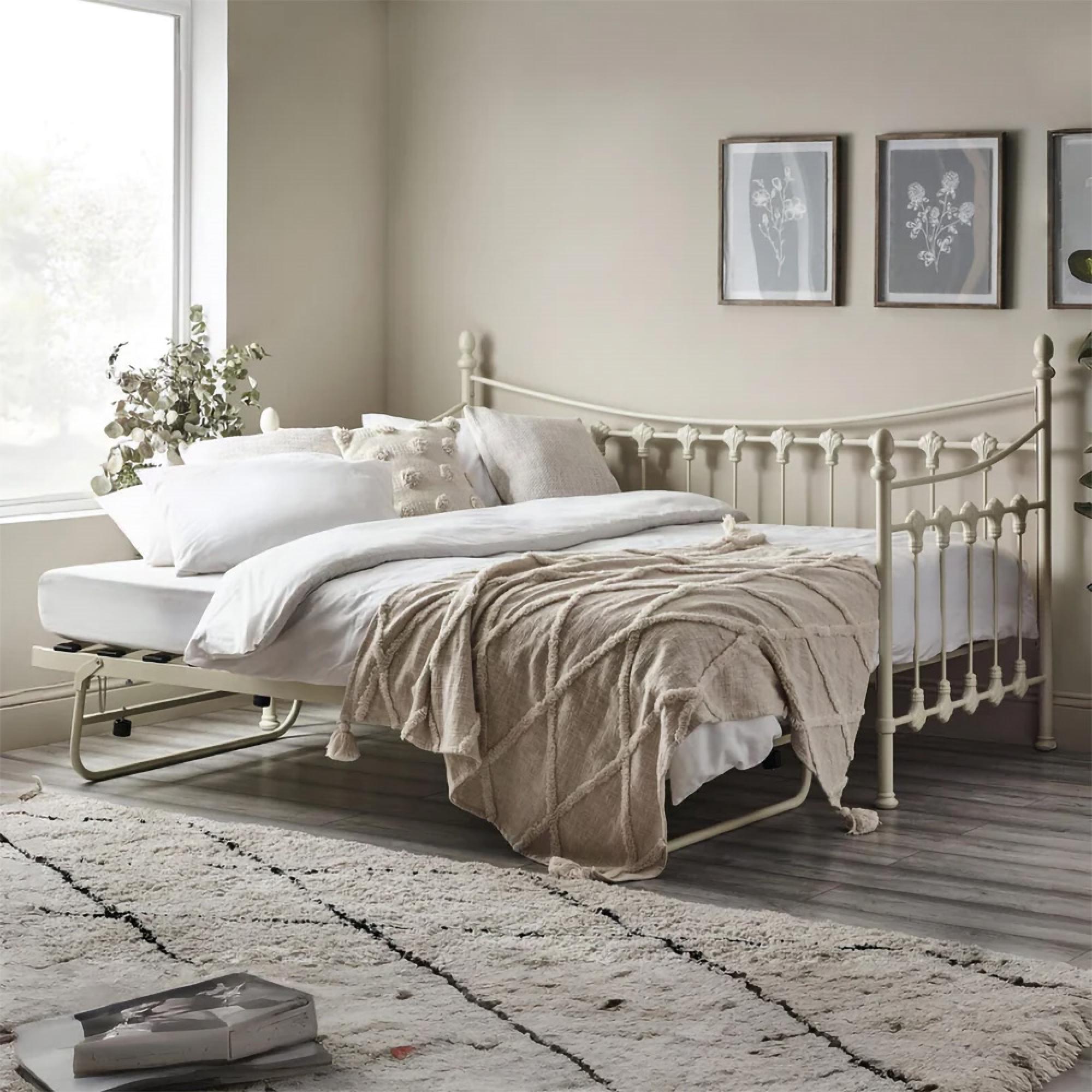 Versailles Underbed Trundle - White Metal