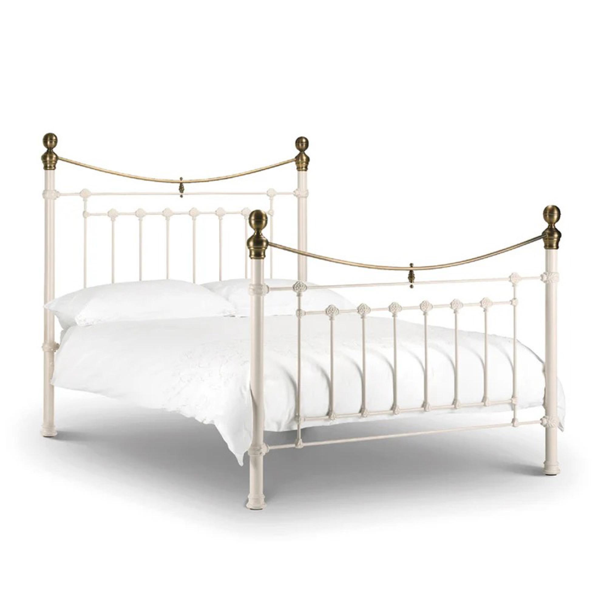 Victoria Metal Frame Bed - White - Sizes Available