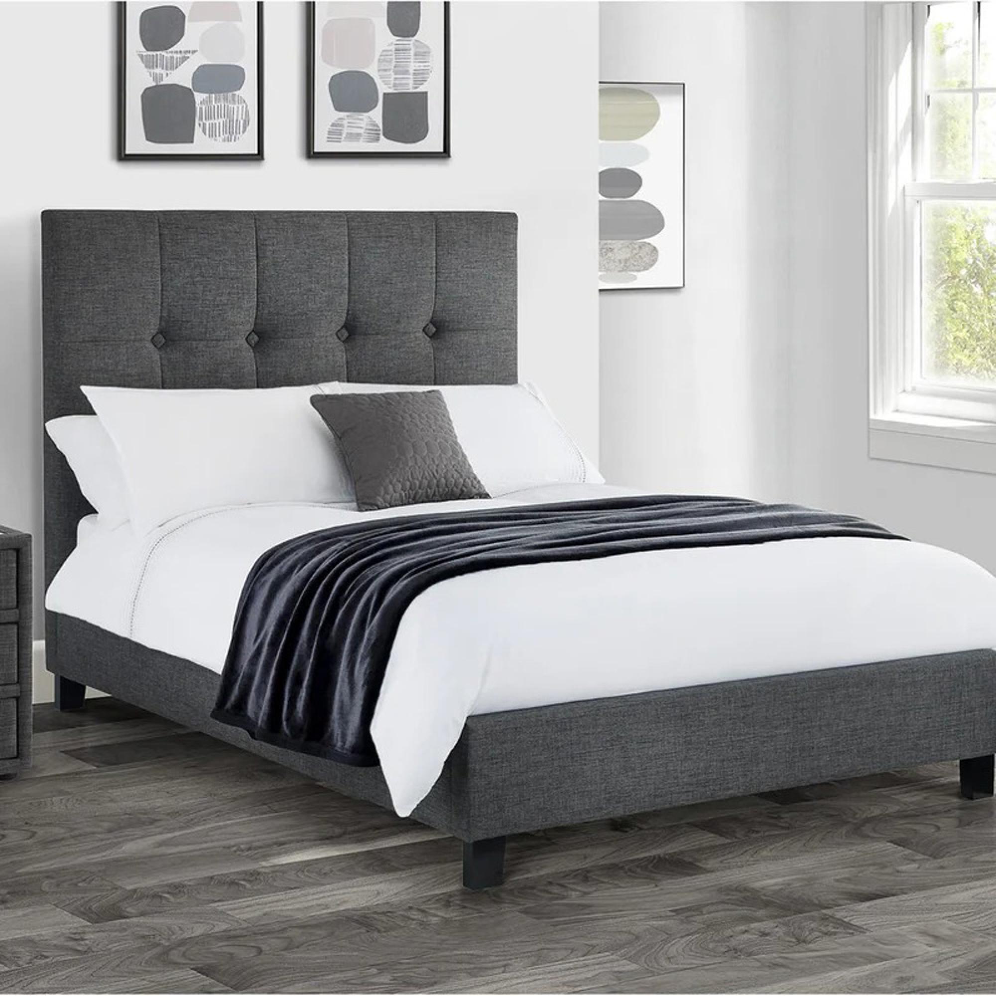 Sorrento Bed - Grey Fabric - Sizes Available