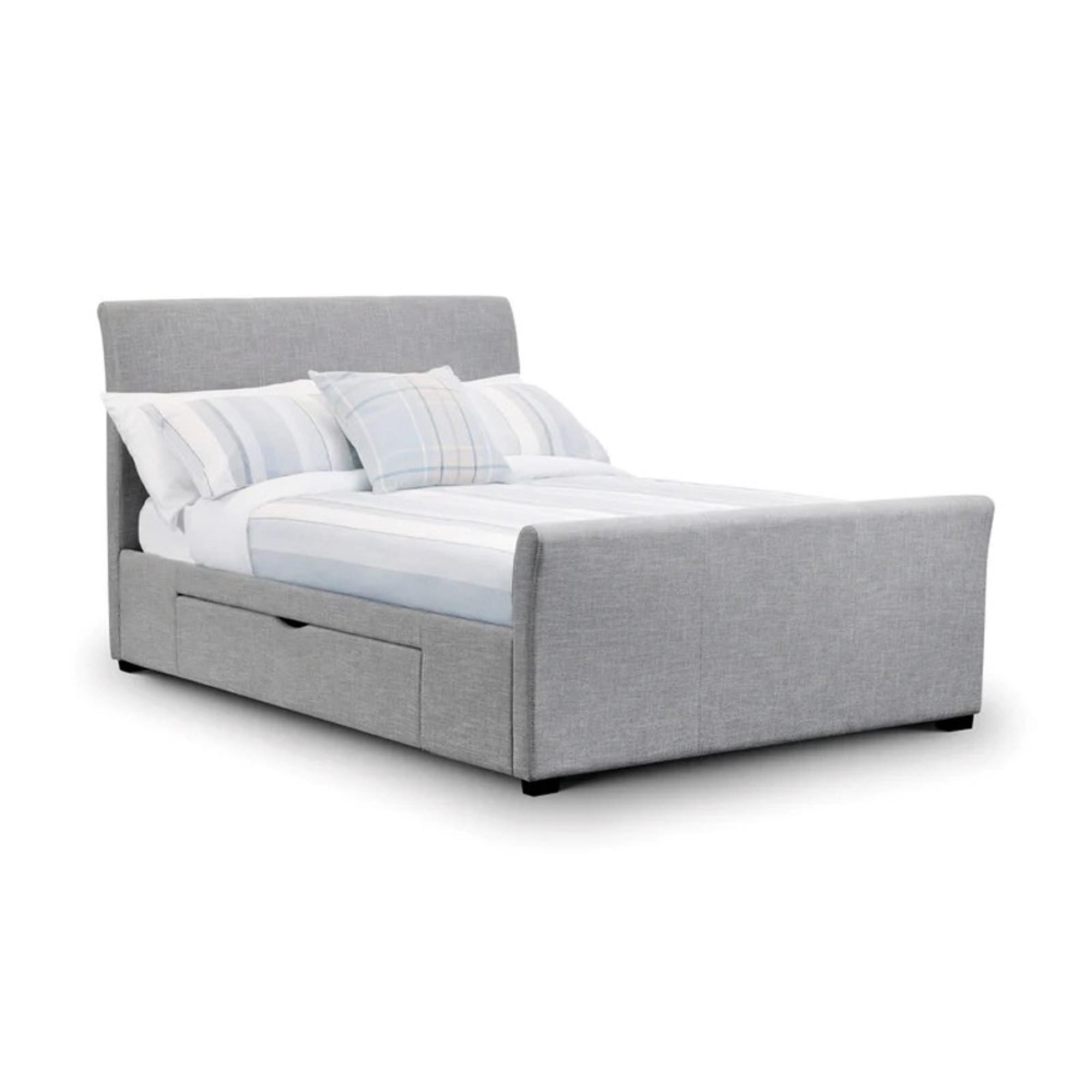 Capri Storage Bed - Light Grey Fabric - Sizes Available