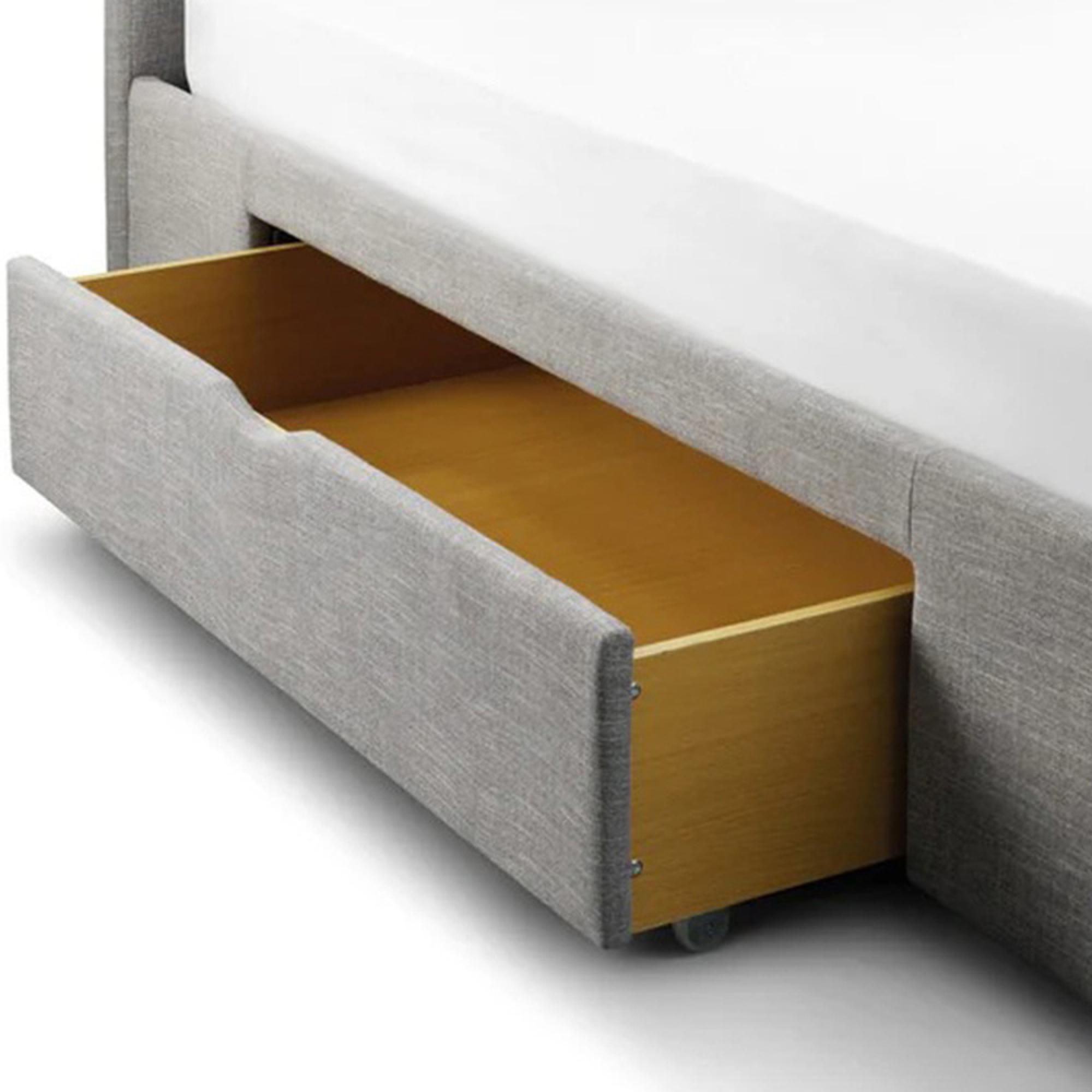 Capri Storage Bed - Light Grey Fabric - Sizes Available