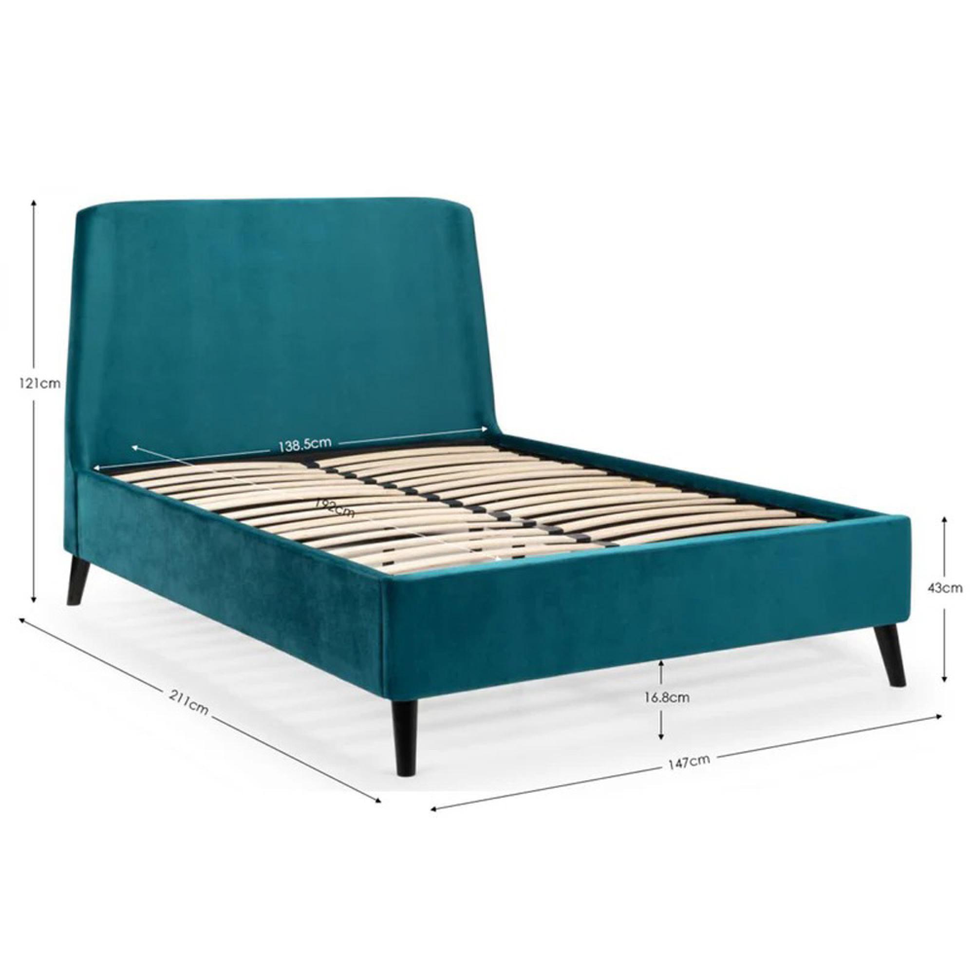 Frida Bed - Teal Fabric - 4ft 6in Double