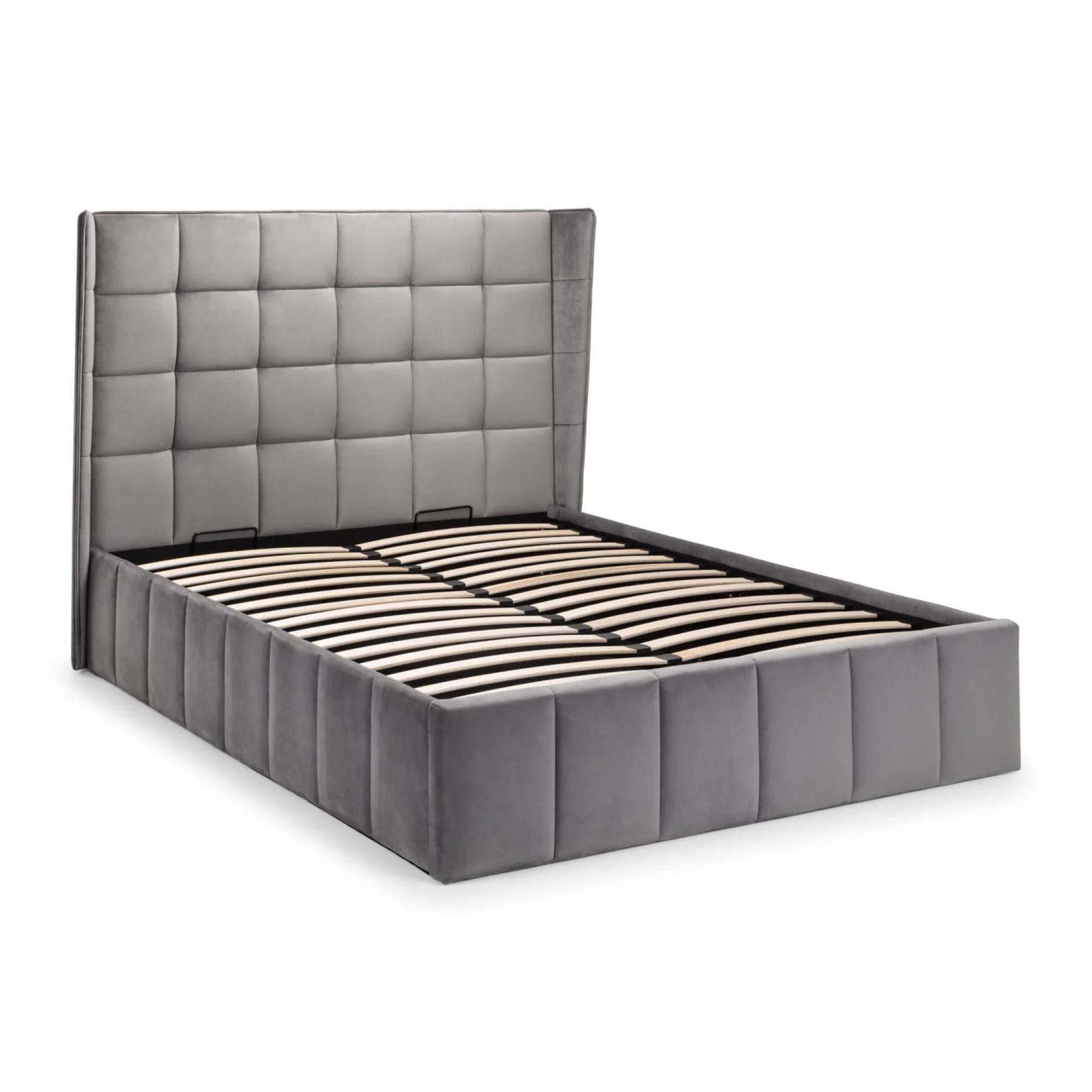 Gatsby Ottoman Storage Bed - Light Grey Fabric - Sizes Available