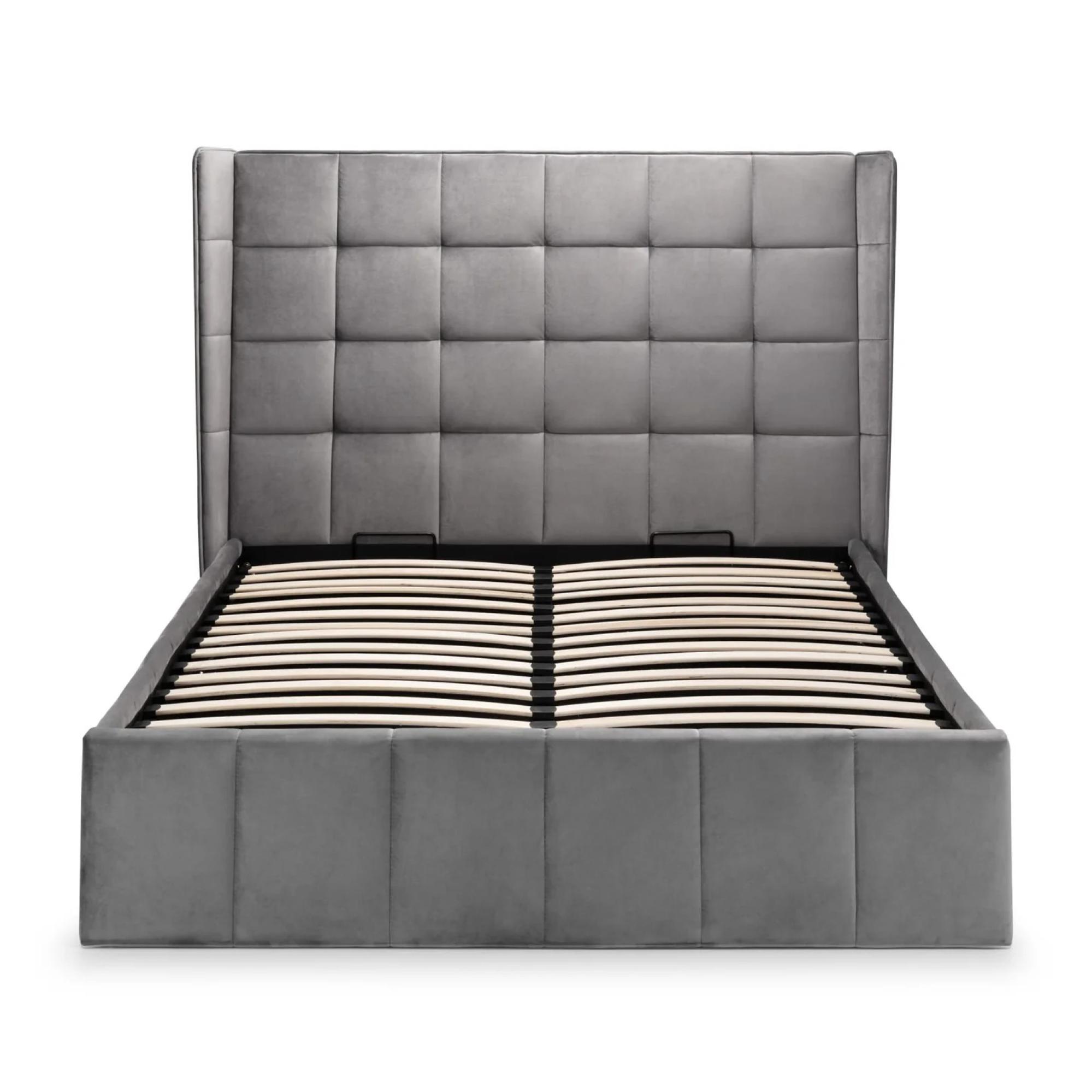 Gatsby Ottoman Storage Bed - Light Grey Fabric - Sizes Available