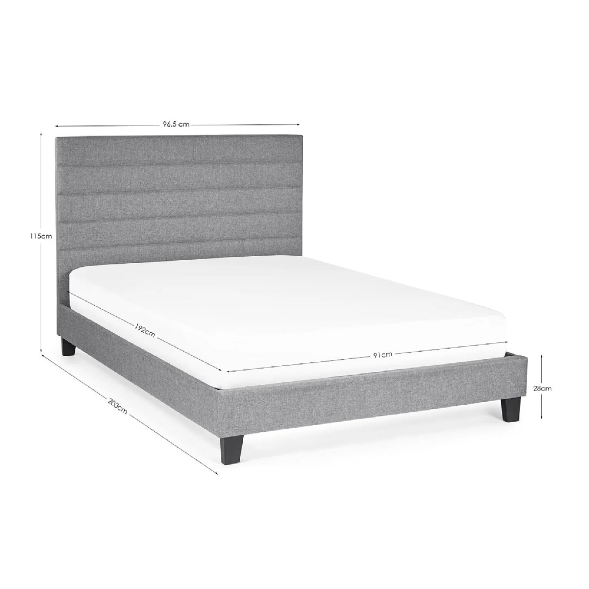 Merida Bed - Grey Fabric - Sizes Available