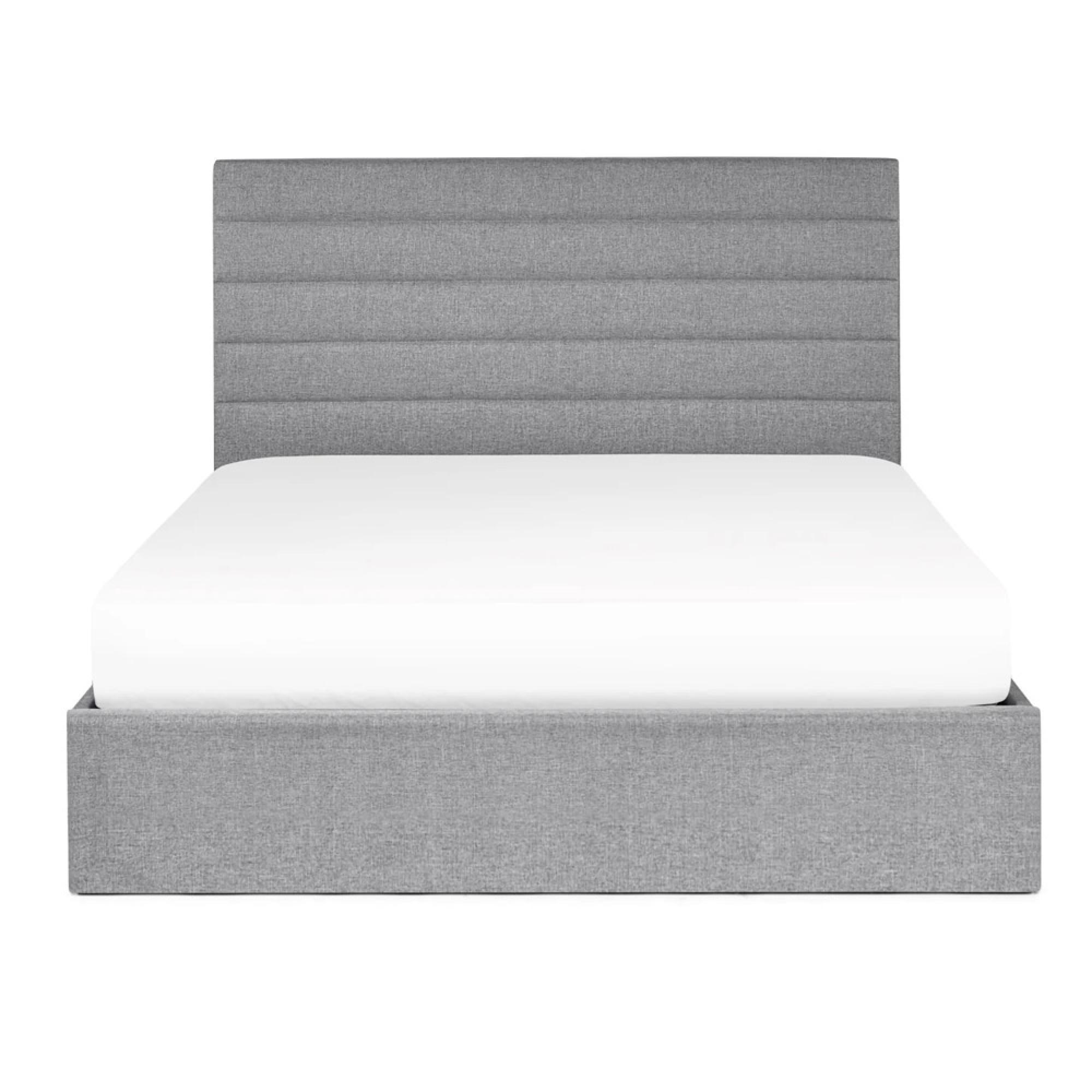 Merida Ottoman Storage Bed - Grey Fabric - Sizes Available