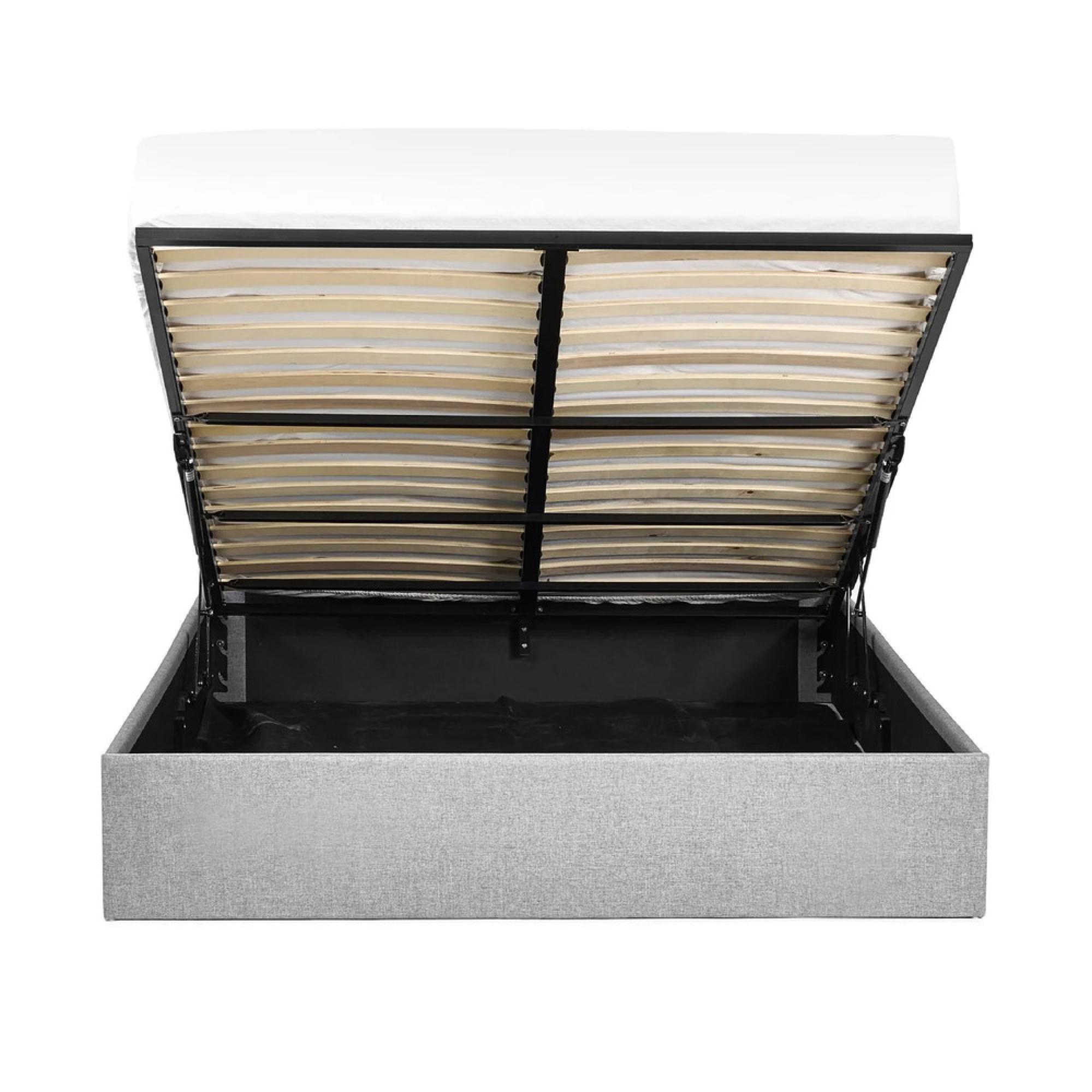 Merida Ottoman Storage Bed - Grey Fabric - Sizes Available