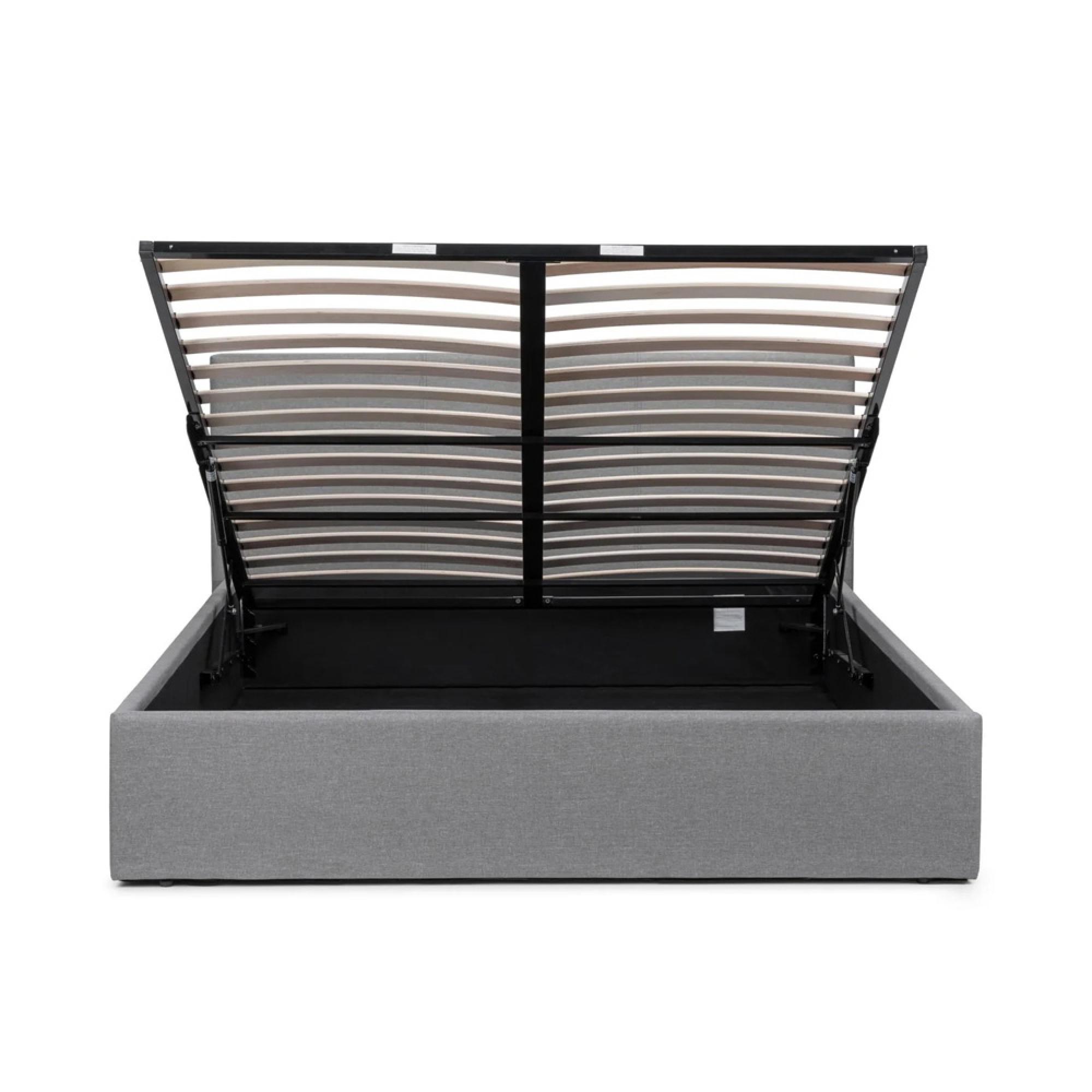 Rialto Ottoman Storage Bed - Grey Fabric - Sizes Available