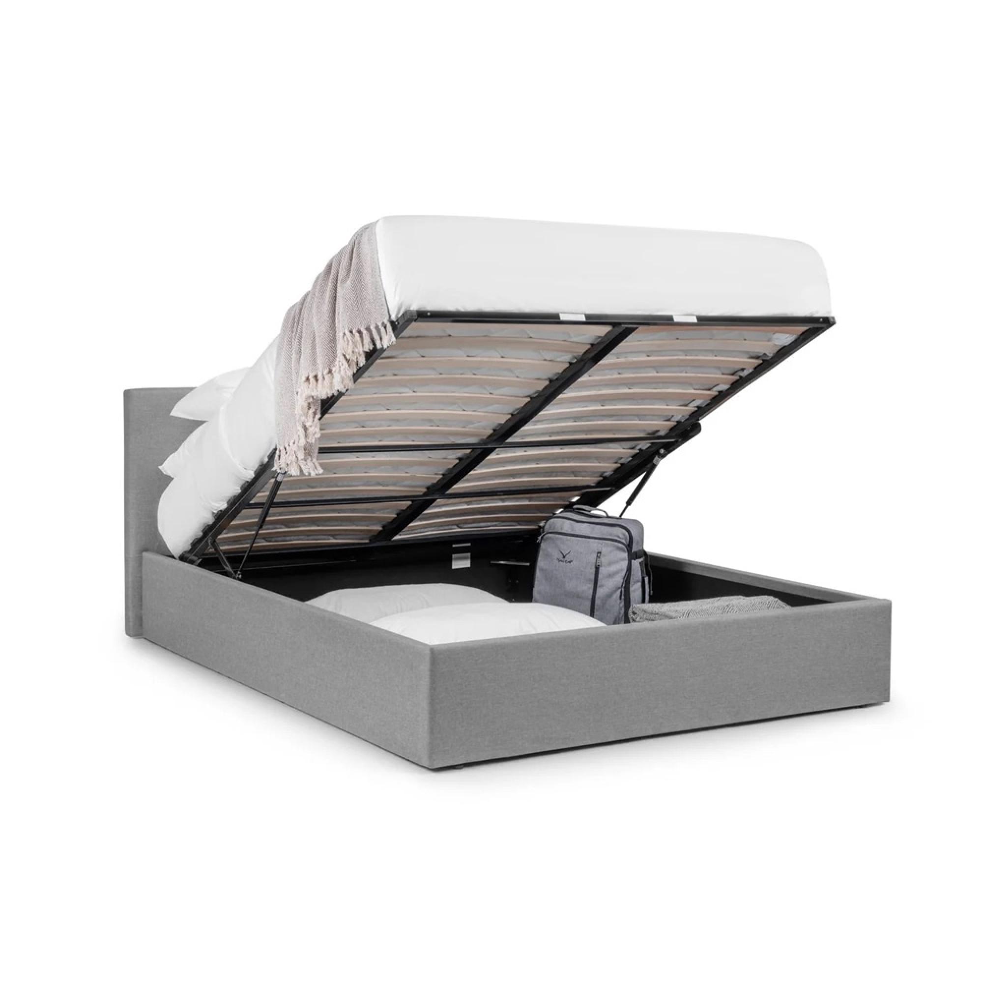 Rialto Ottoman Storage Bed - Grey Fabric - Sizes Available