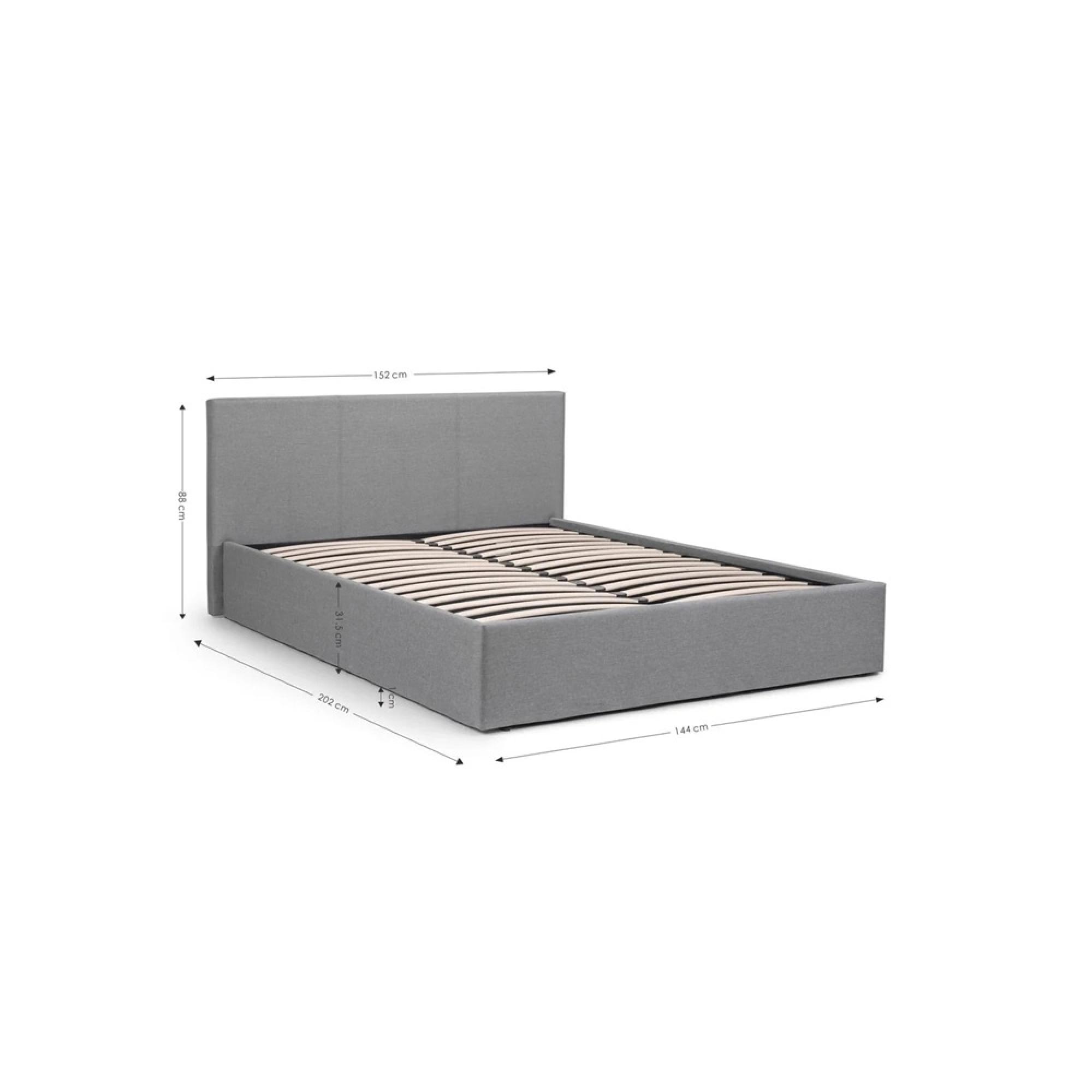 Rialto Ottoman Storage Bed - Grey Fabric - Sizes Available