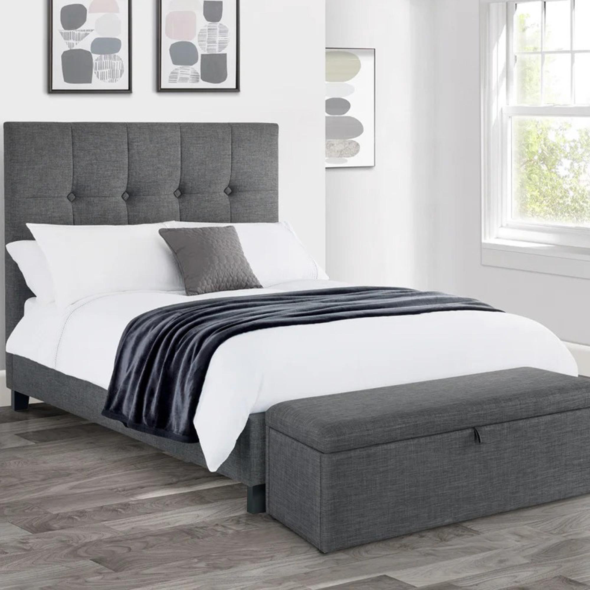 Sorrento Bed - Grey Fabric - Sizes Available