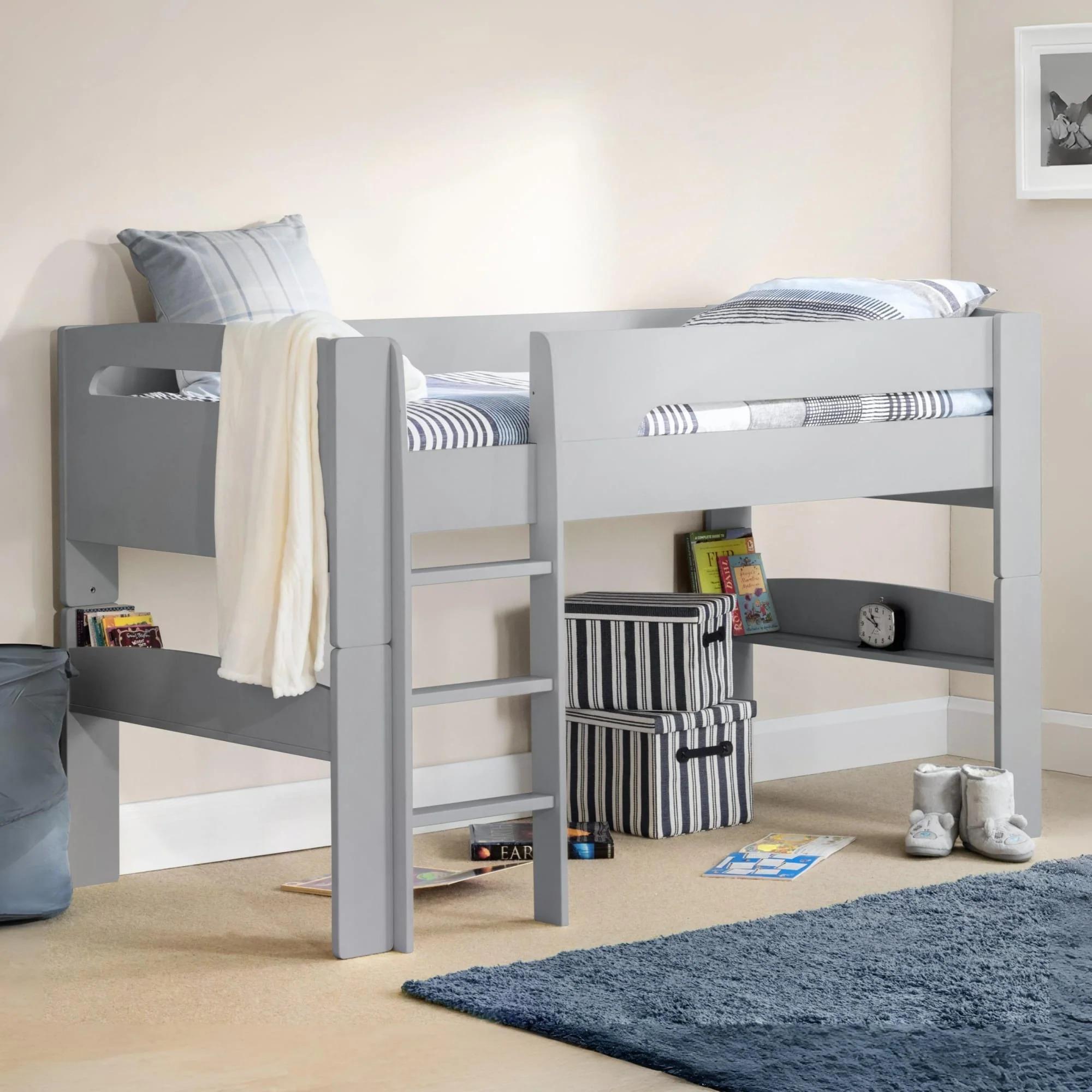 Pluto Midsleeper Bed - Grey