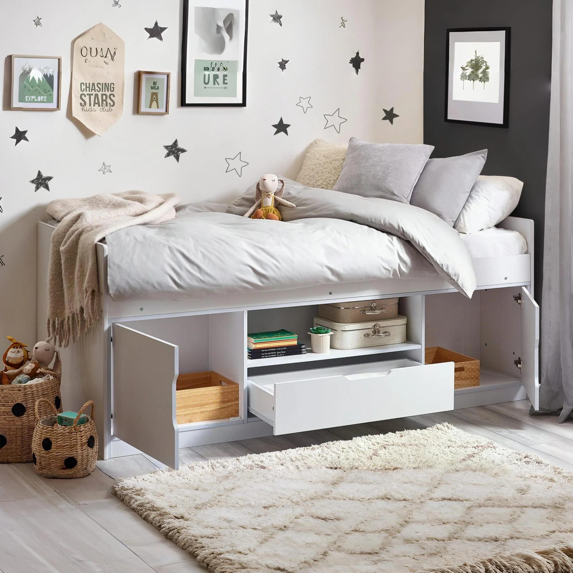 Atom Low Sleeper Bed - White
