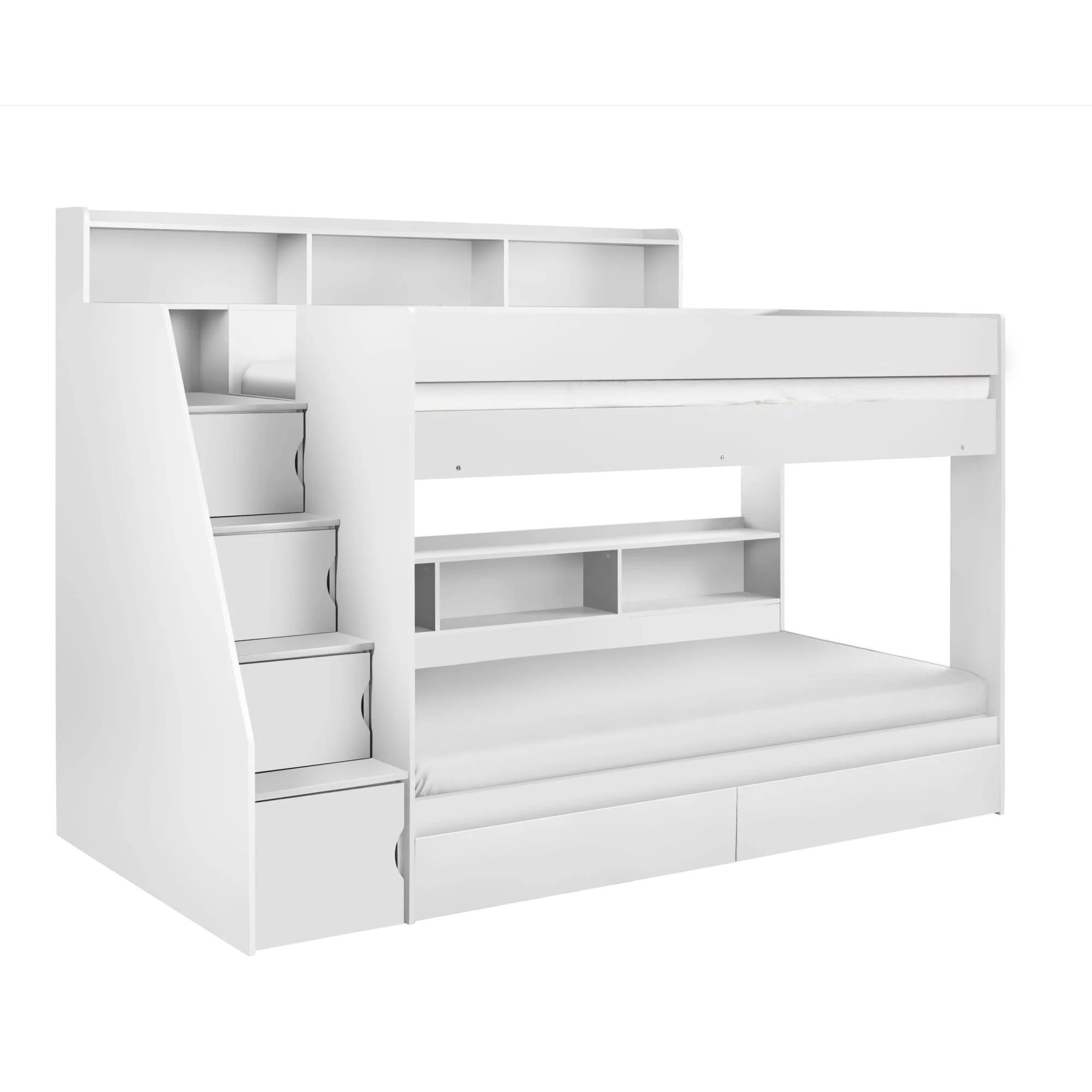 Camelot Staircase Bunk Bed - White