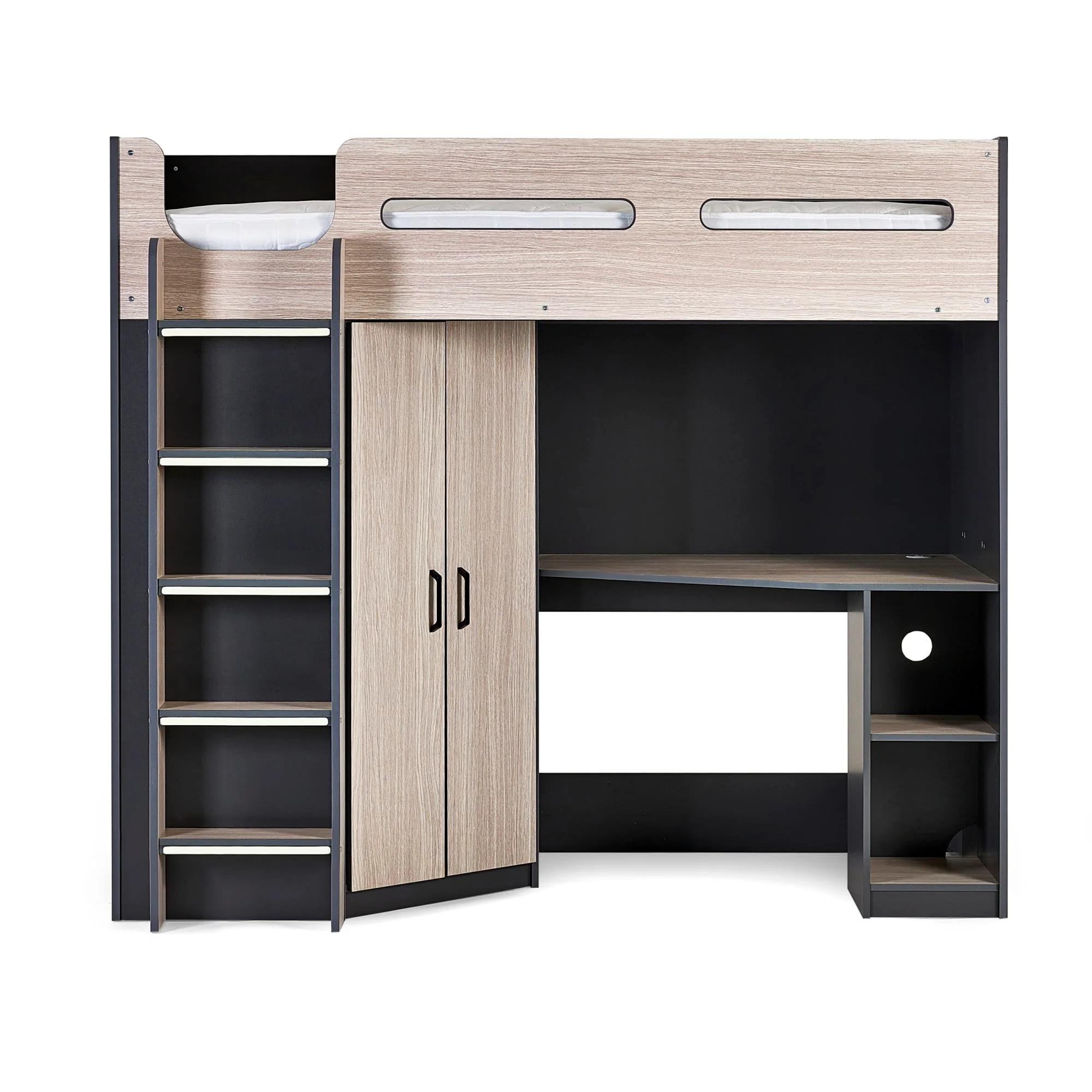 Hercules Highsleeper Bed - Wood Effect