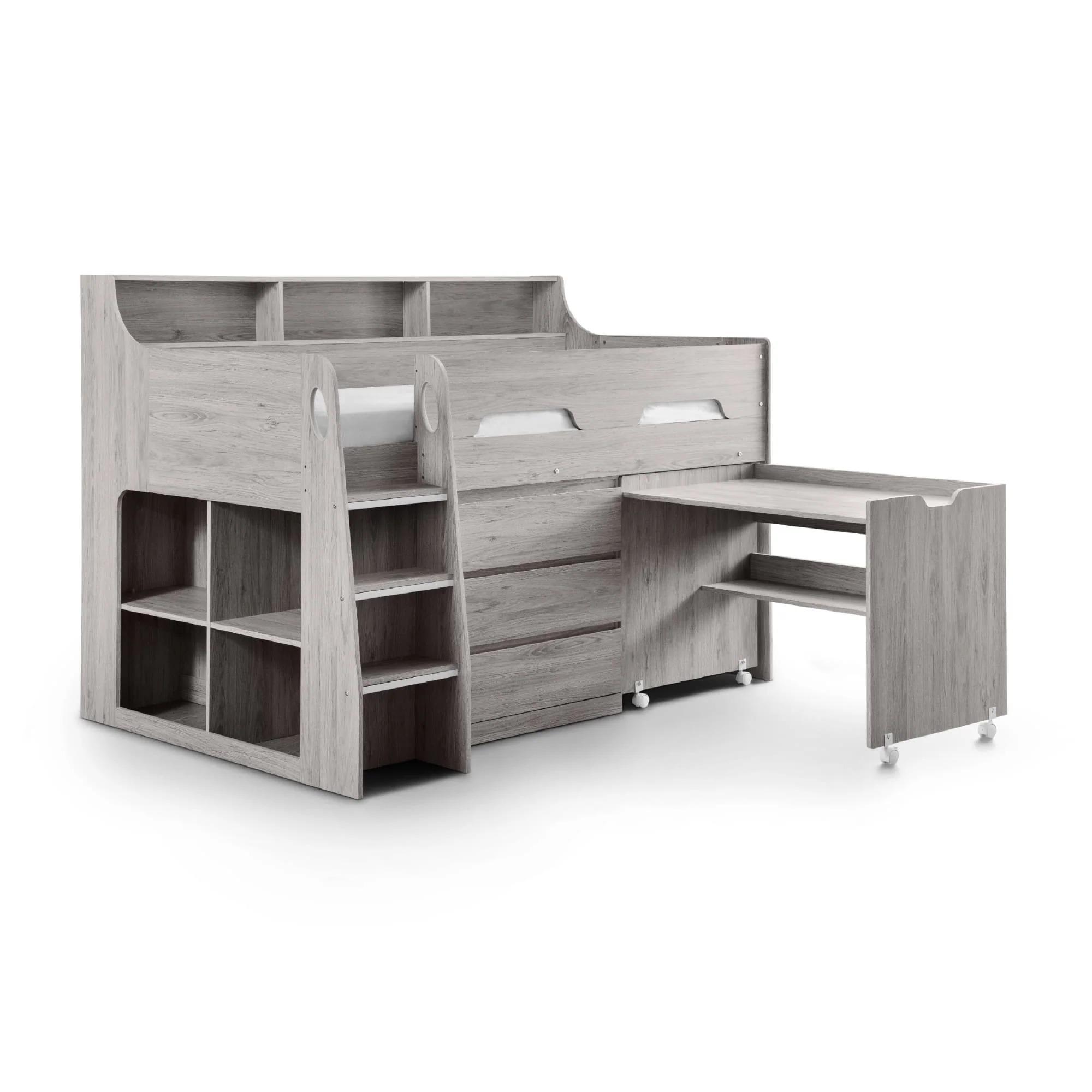Jupiter Midsleeper Bed - Grey Oak Effect