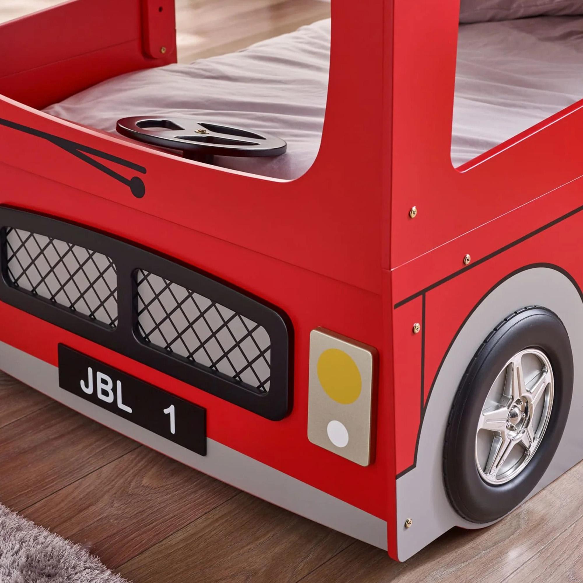 London Novelty Bunk Bed - Bus - Red Gloss