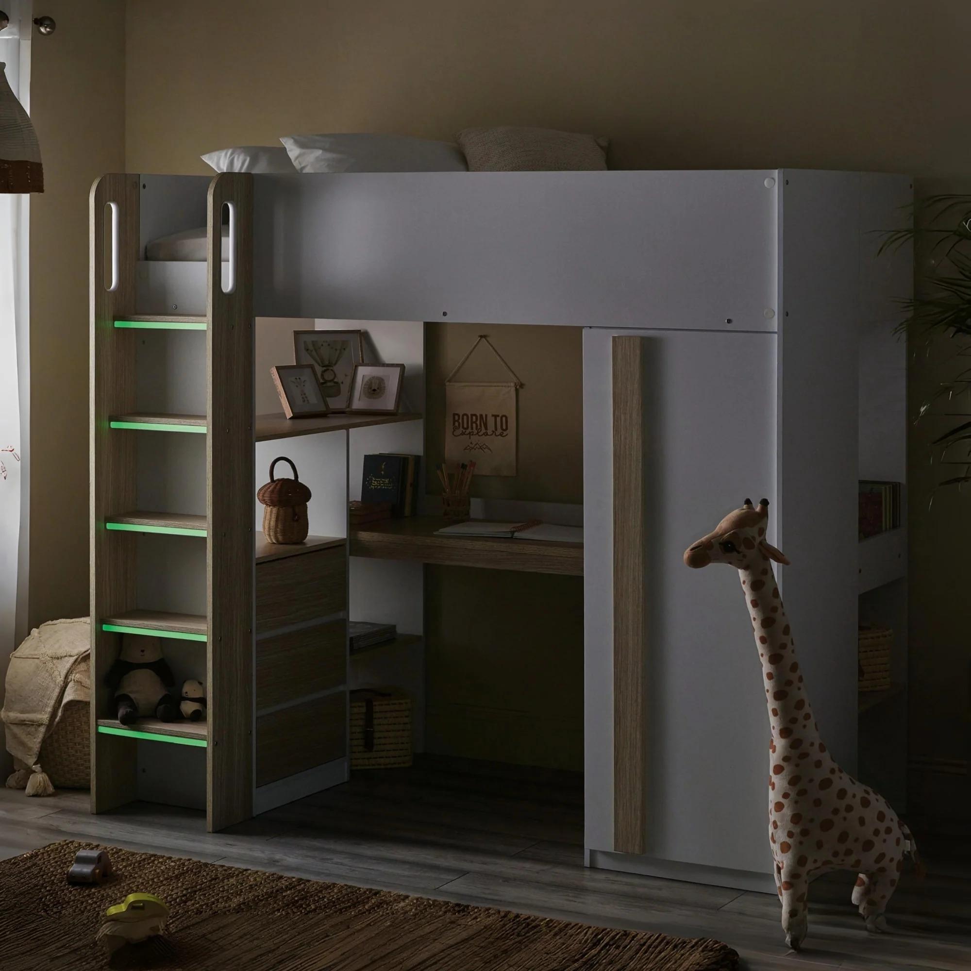 Ocean Highsleeper Bed - White