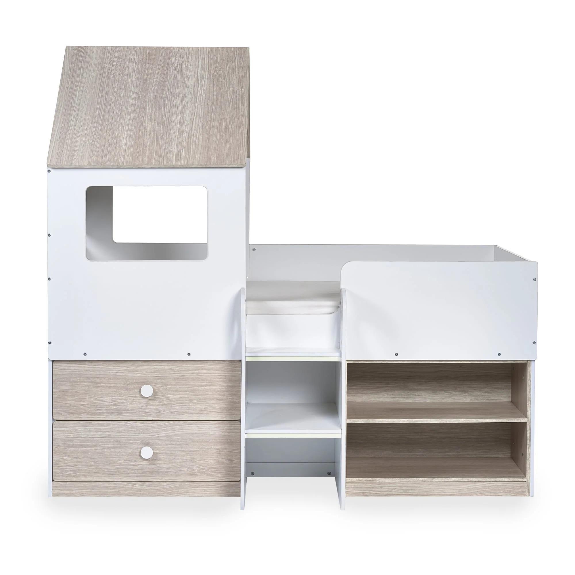 Orpheus Midsleeper Bed - White and Wood