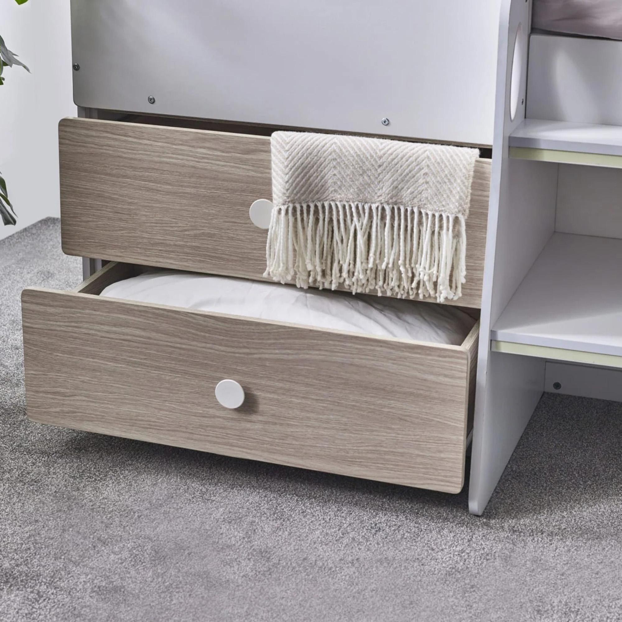 Orpheus Midsleeper Bed - White and Wood
