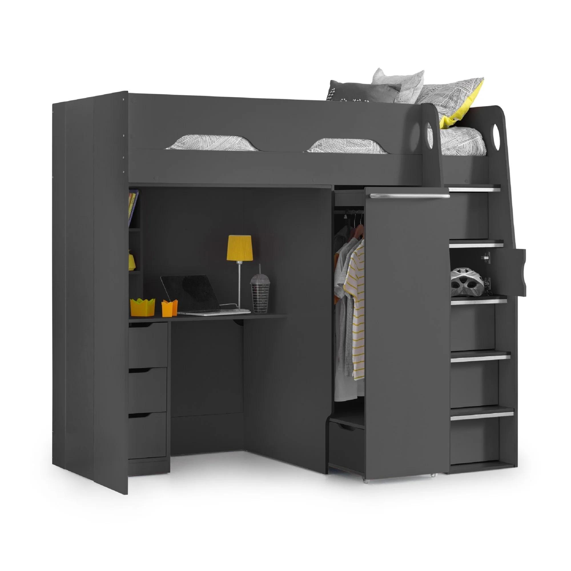 Pegasus Highsleeper Bed - Dark Grey