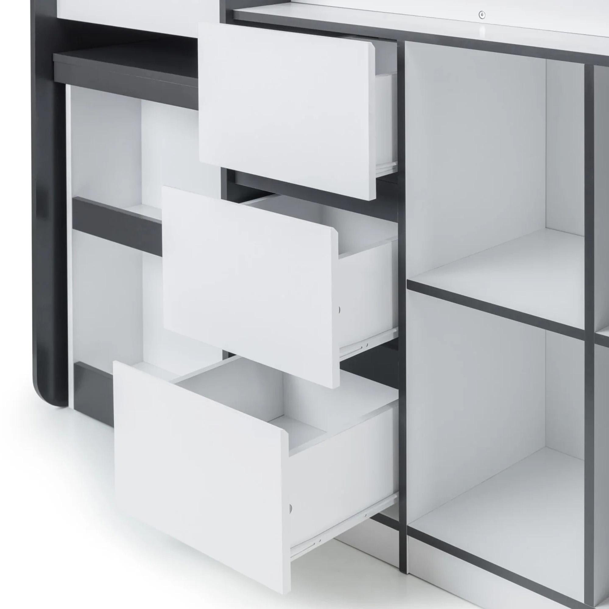 Saturn Midsleeper Bed - White and Grey