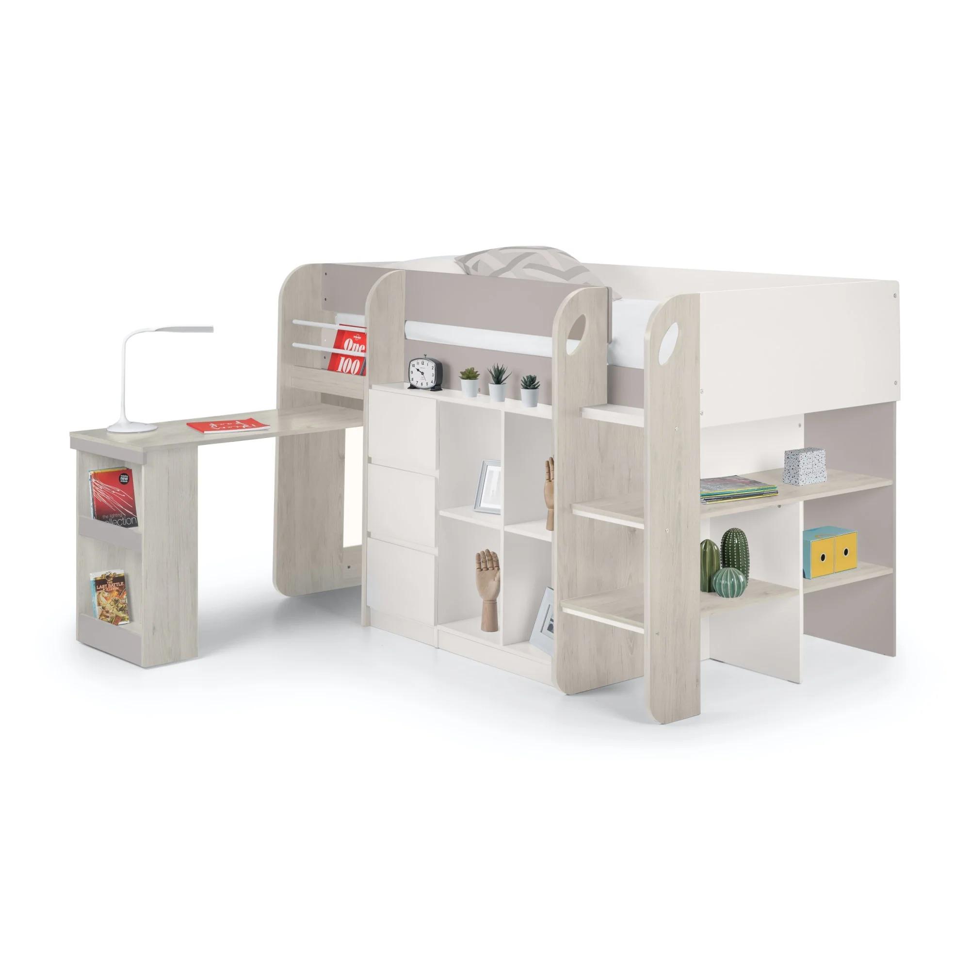 Saturn Midsleeper Bed - White and Taupe