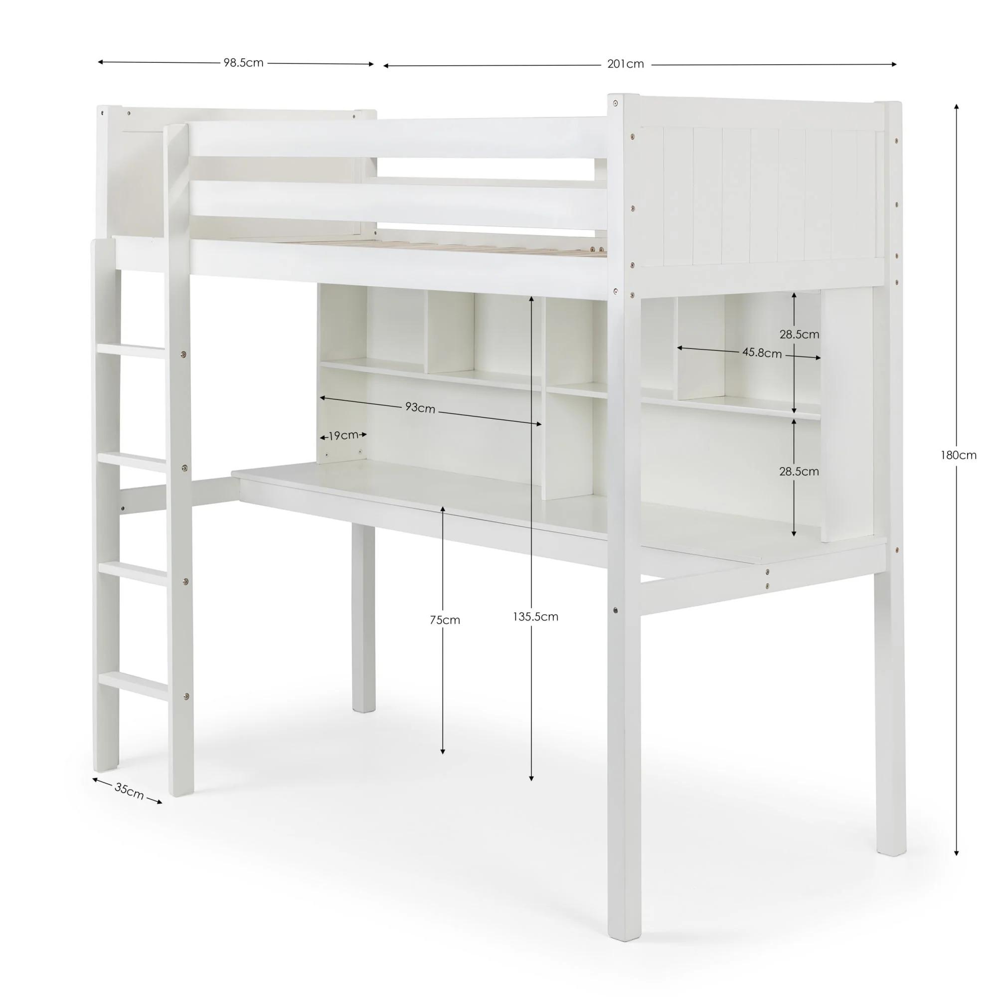 Titan Highsleeper Bed - White