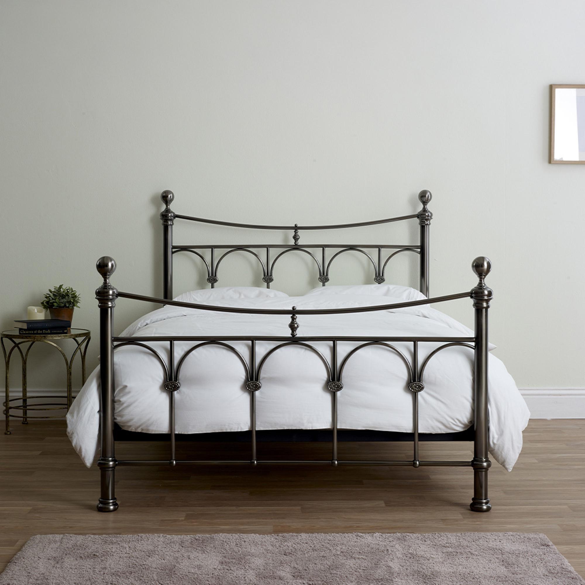 Gage Antique Nickel Metal Bed