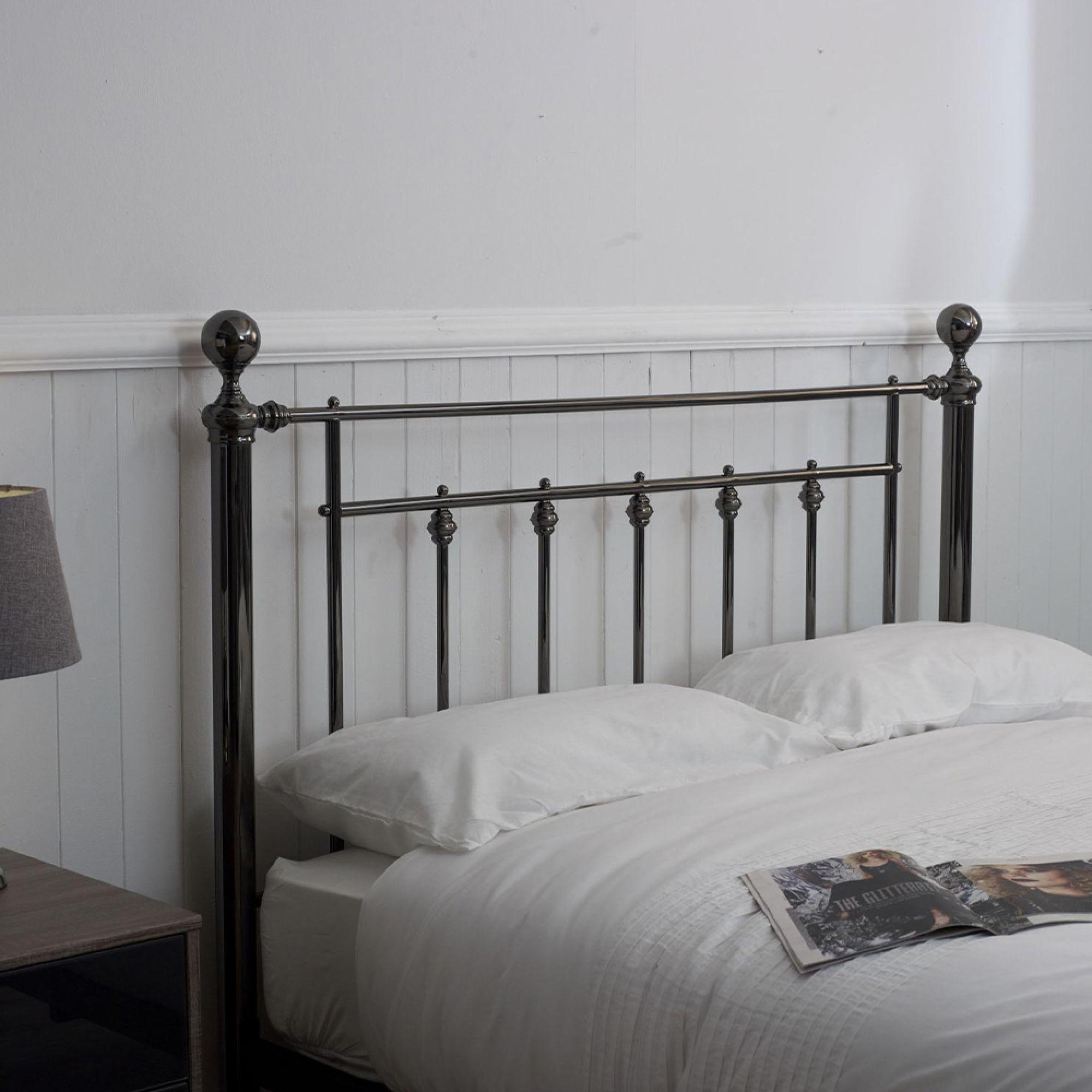 Lane Black Chrome Metal Bed - Sizes Available